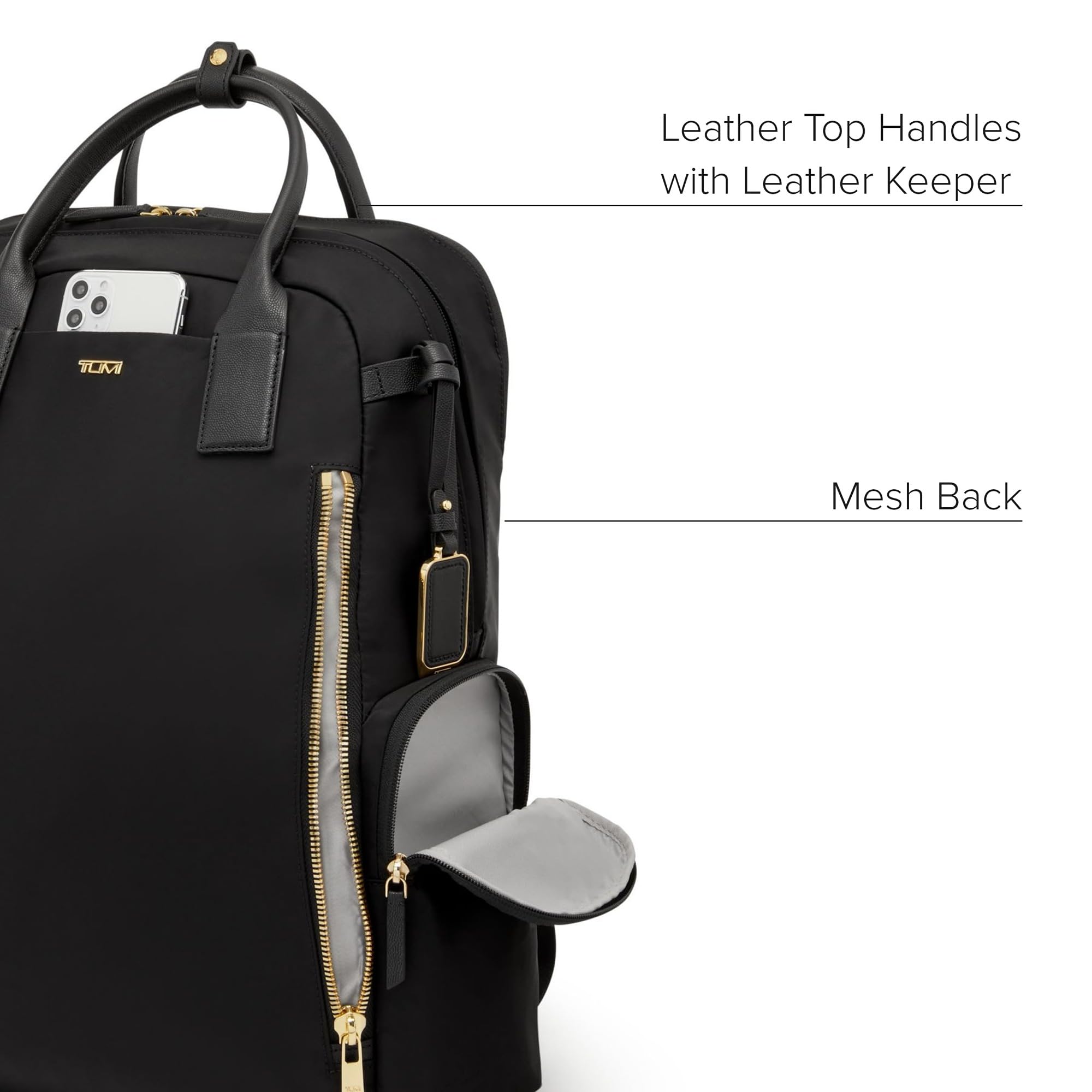 tumi-voyageur-atlanta-women-s-travel-commuter-backpack-black-with-gold-hardware- image 5