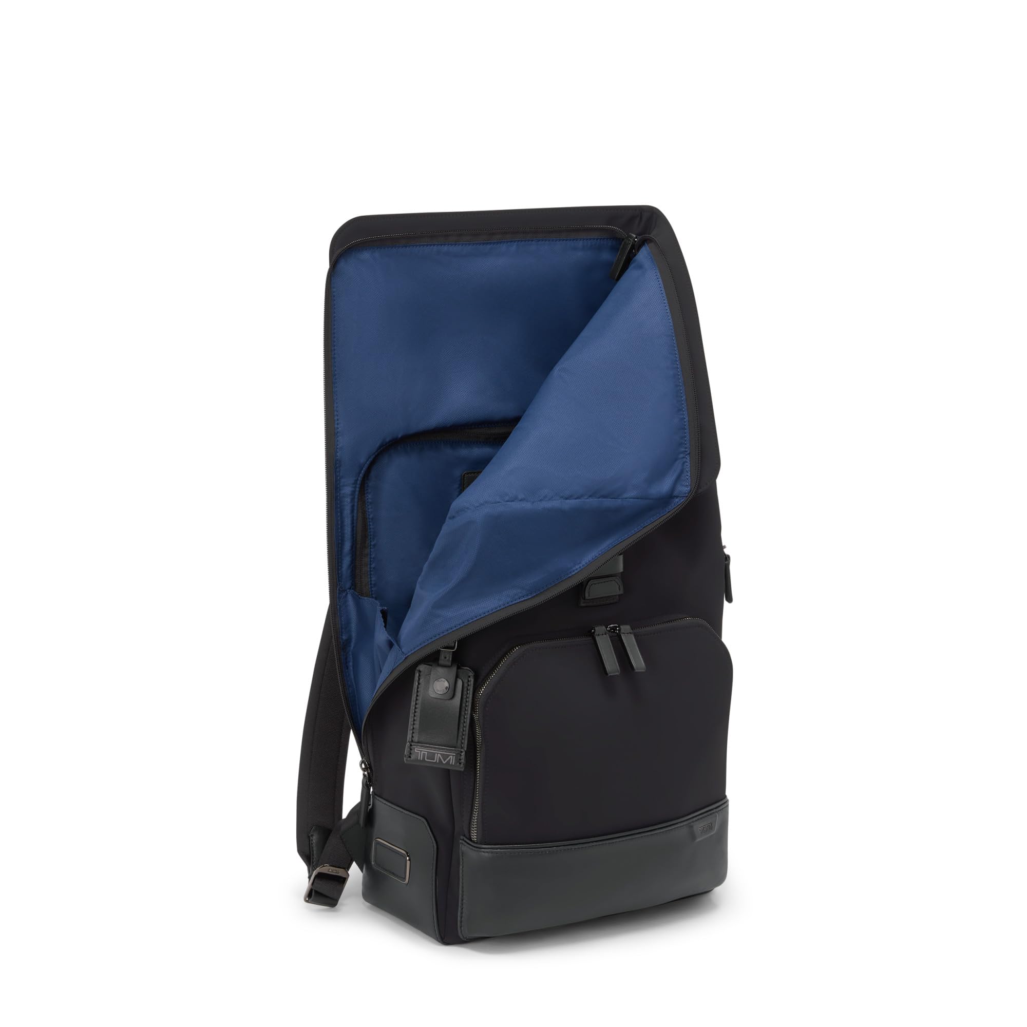 tumi-osborn-roll-top-backpack-midnight-black-quilted-nylon-with-bombe-leather-po image 2