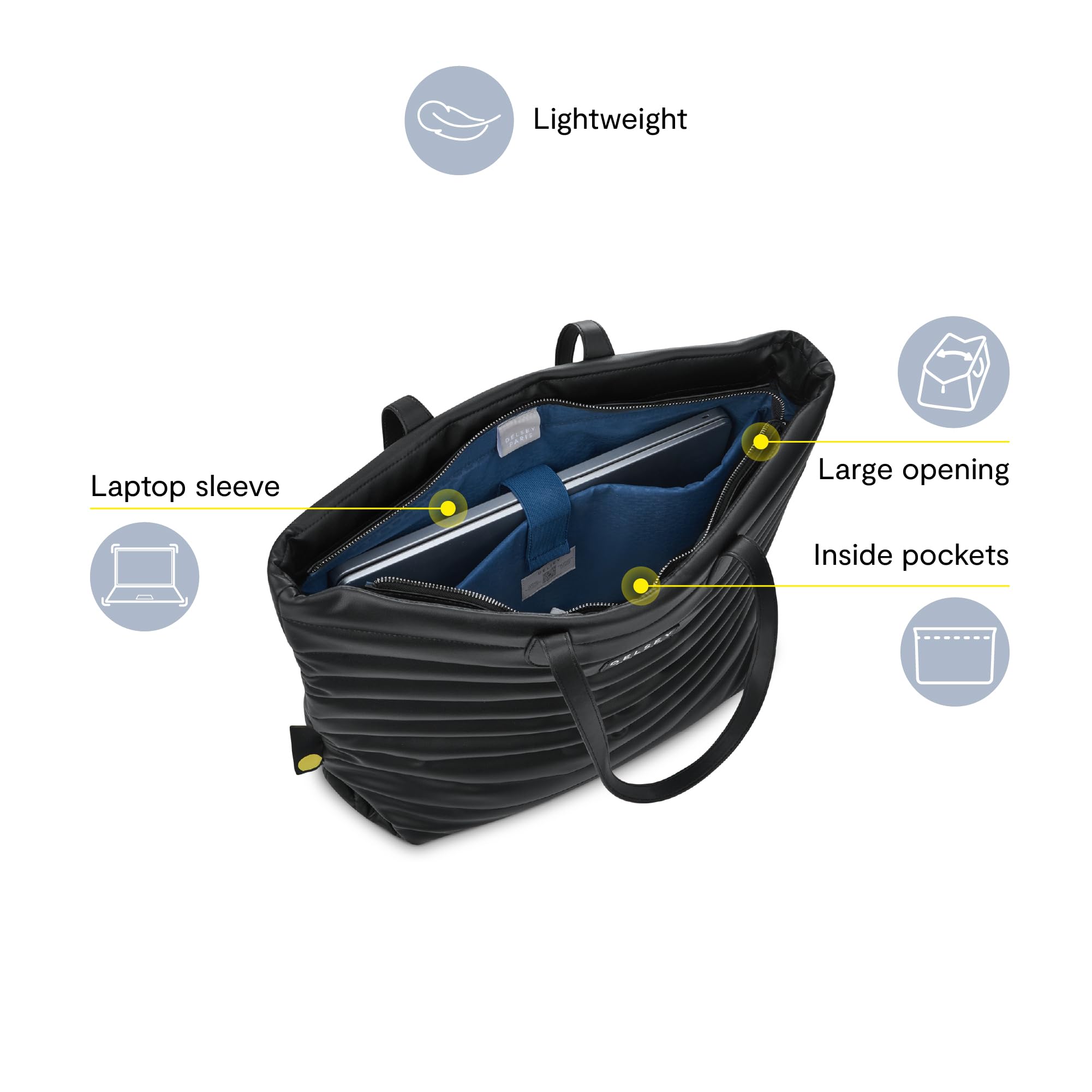 delsey-paris-cruise-3-0-laptop-tote-bag-lightweight-puffy-travel-tote-with-lugga image 7