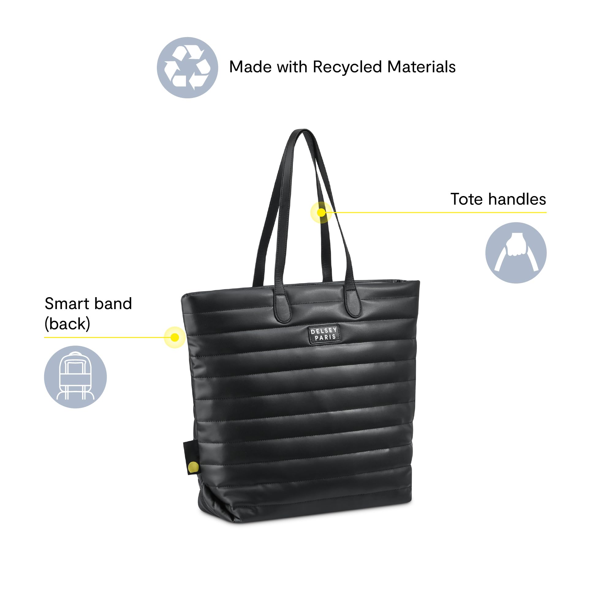 delsey-paris-cruise-3-0-laptop-tote-bag-lightweight-puffy-travel-tote-with-lugga image 3