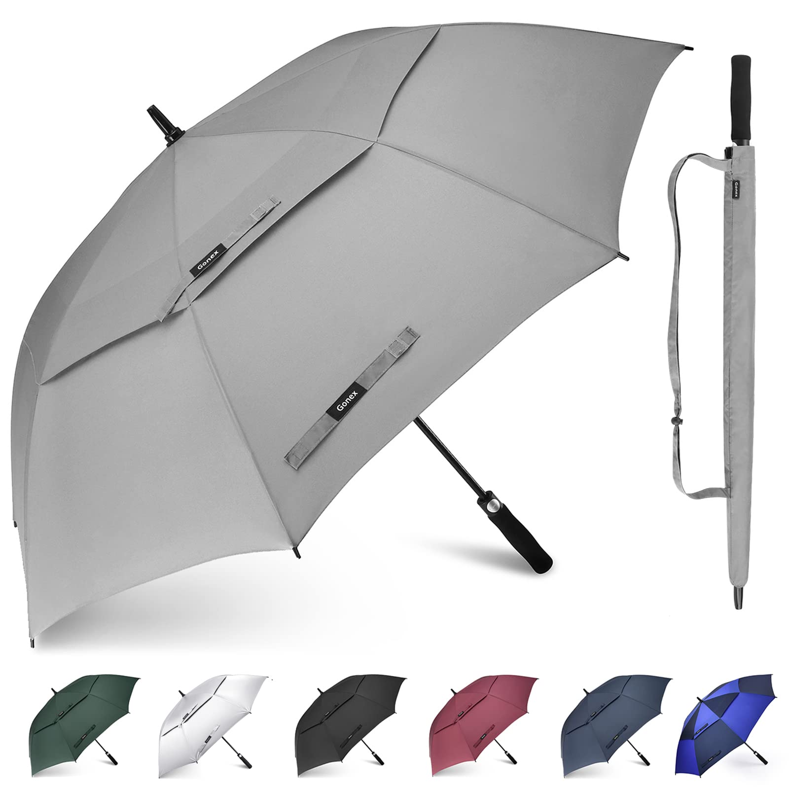 gonex-62-inch-double-canopy-golf-umbrella-extra-large-vented-windproof-umbrella- image 3