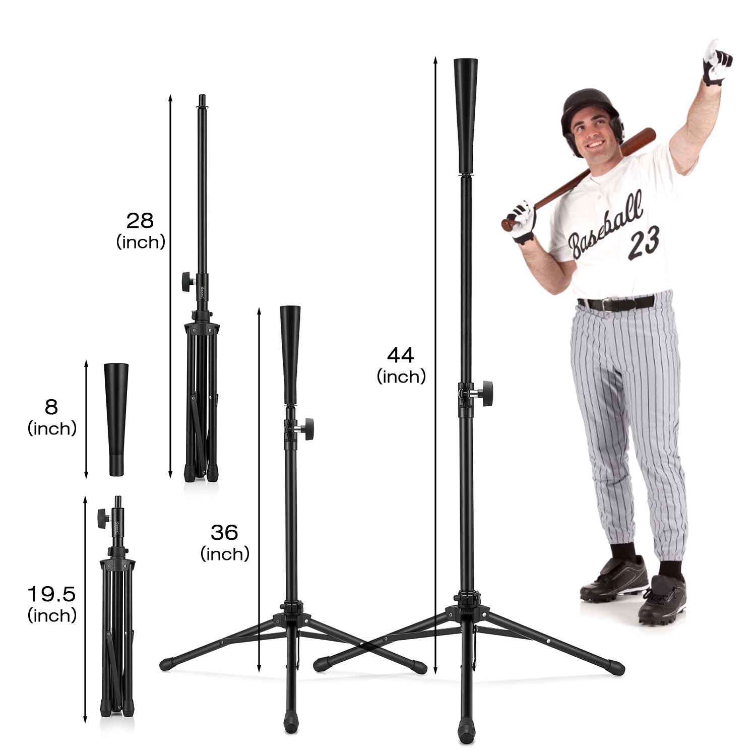 gonex-tripod-baseball-softball-batting-tee-adjustable-27-44-for-kids-youth-adult image 8