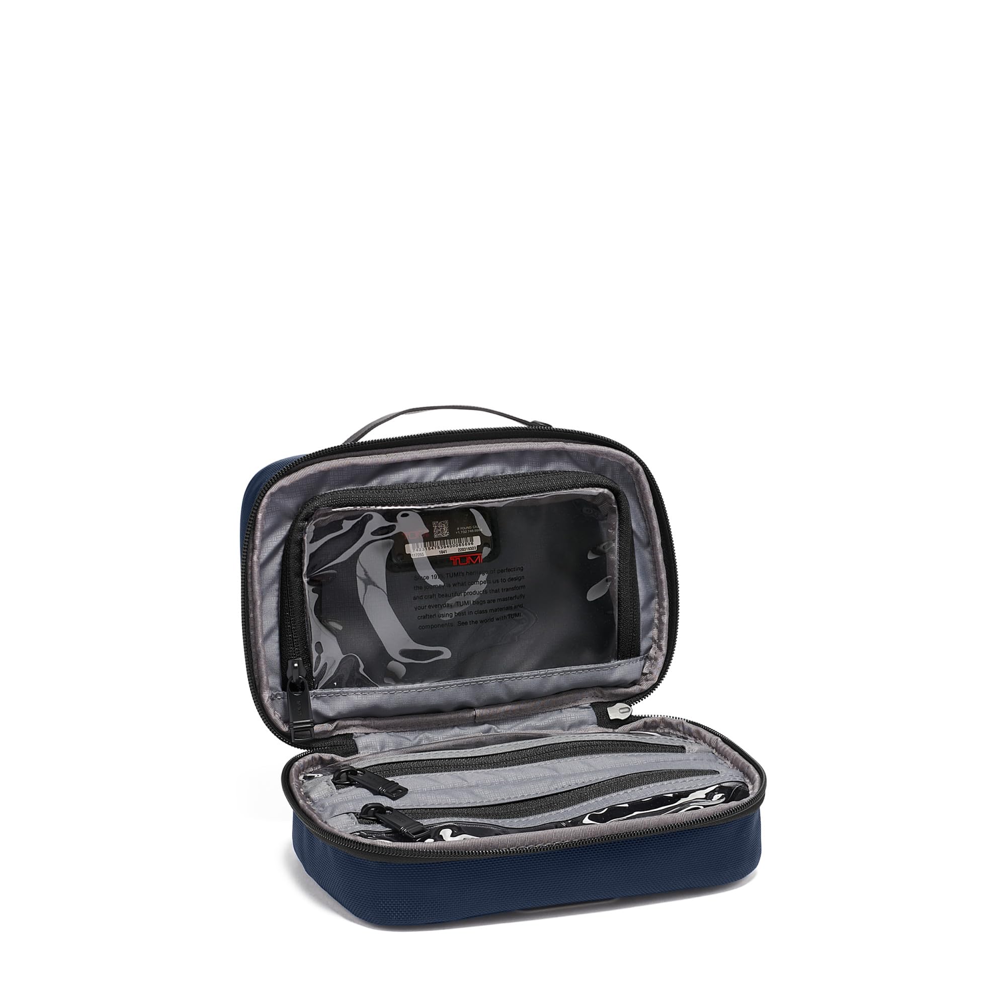 tumi-alpha-split-travel-kit-compact-toiletry-bag-for-men-women-with-clear-window image 2