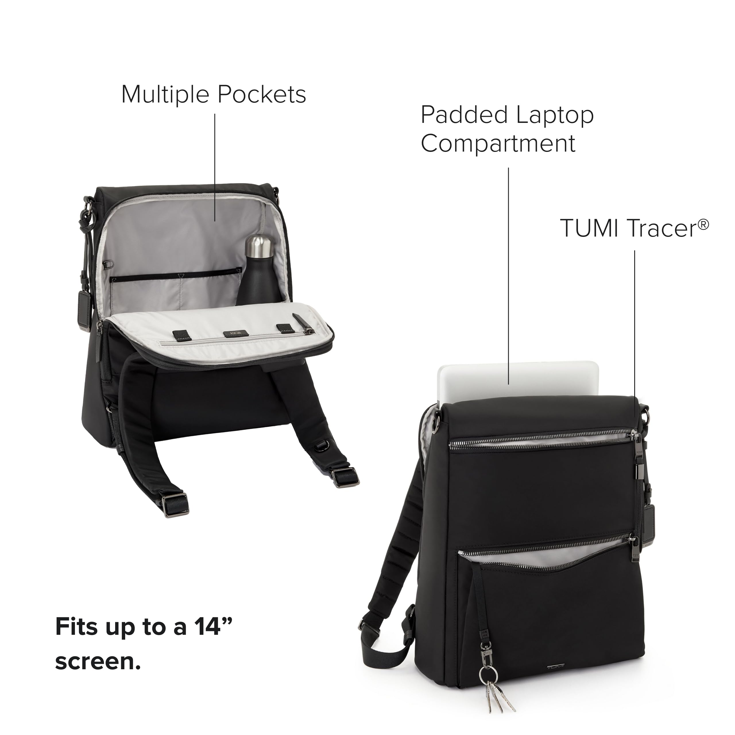 tumi-voyageur-leigh-convertible-backpack-tote-black-with-gunmetal-hardware-fits- image 4