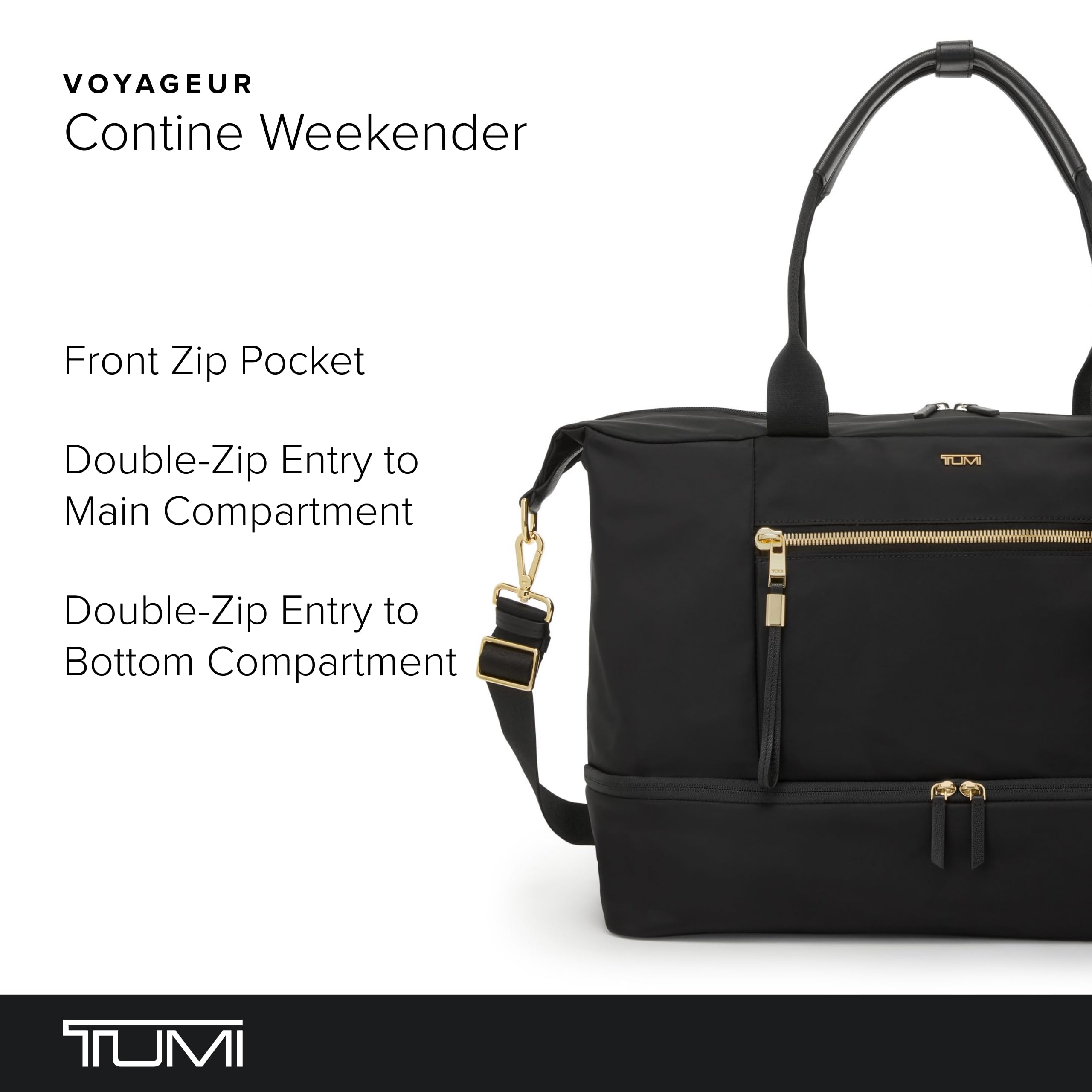 tumi-contine-women-s-weekender-duffel-bag-with-two-compartment-zip-divider-conve image 2