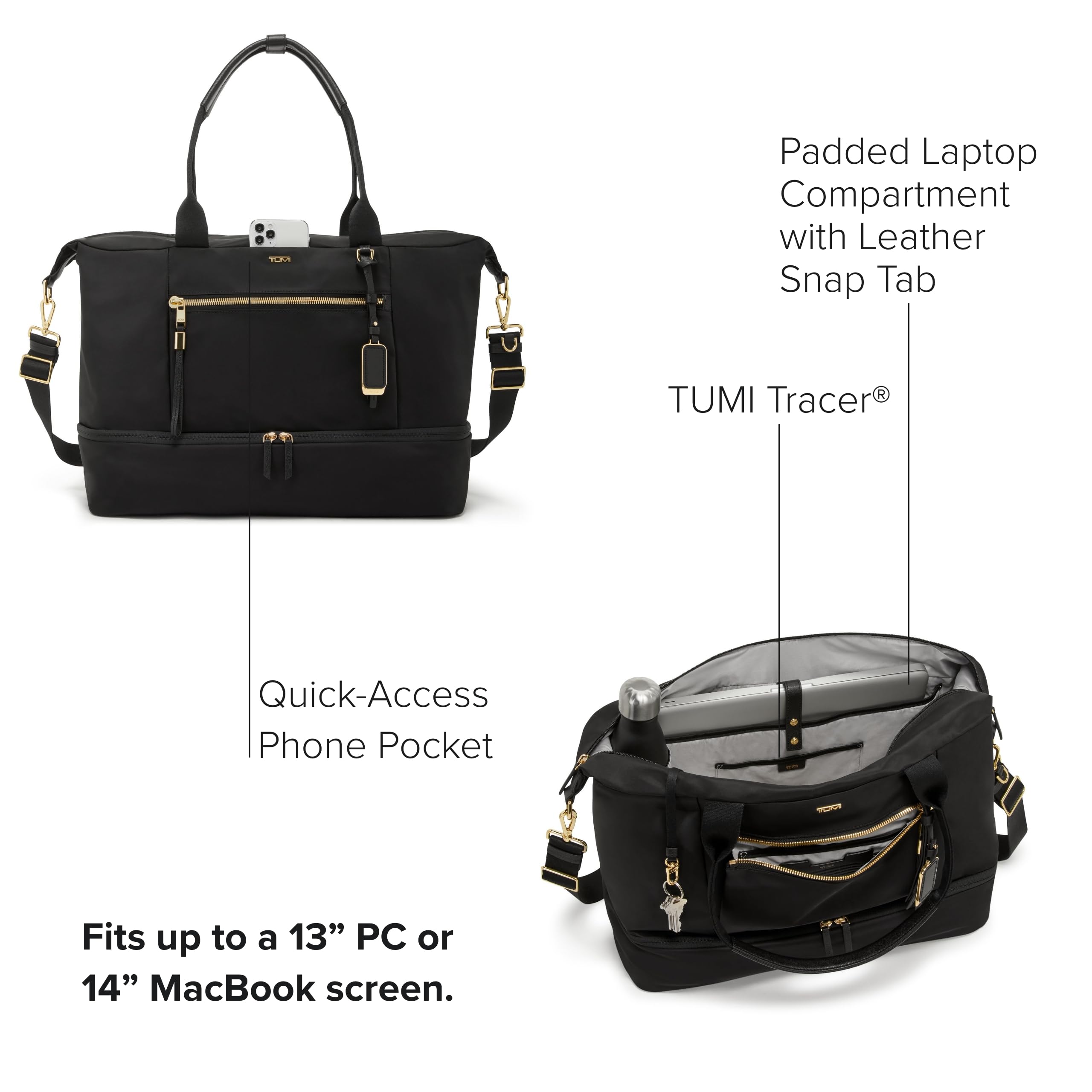 tumi-contine-women-s-weekender-duffel-bag-with-two-compartment-zip-divider-conve image 3