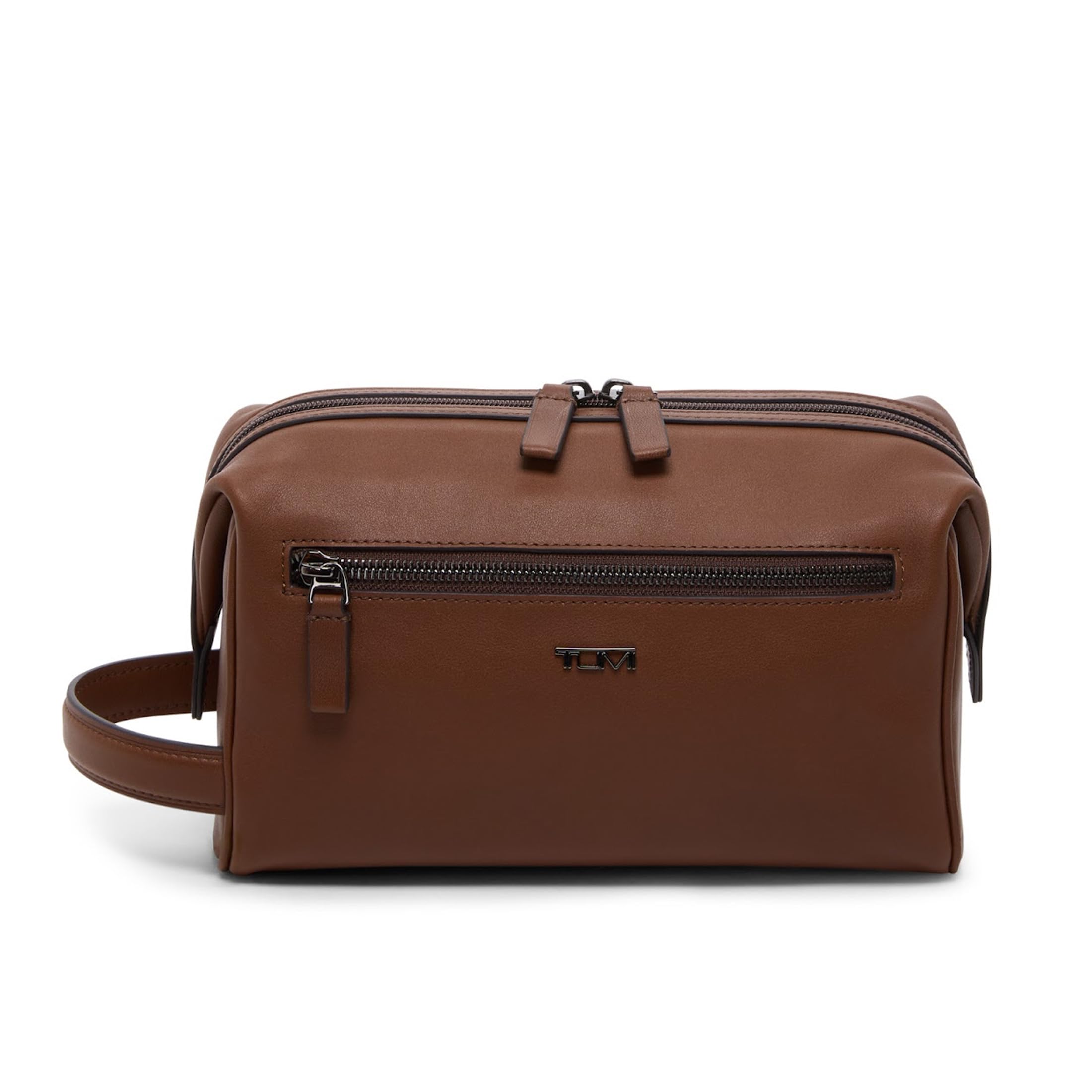 tumi-travel-accessories-framed-dopp-kit-cognac-leather-men-s-toiletry-bag image 1