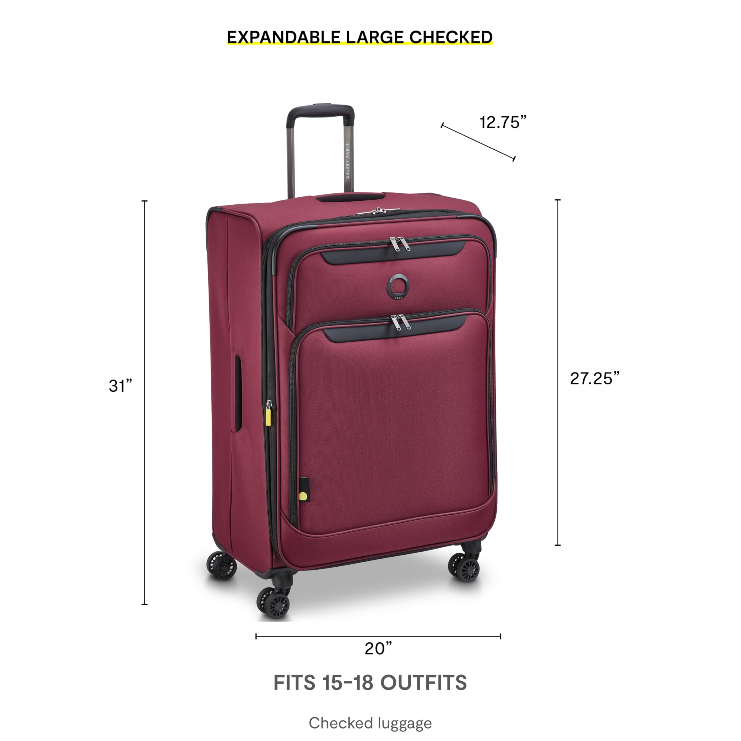 delsey-paris-sky-max-3-0-28-inch-large-checked-softside-suitcase-burgundy-lightw image 7
