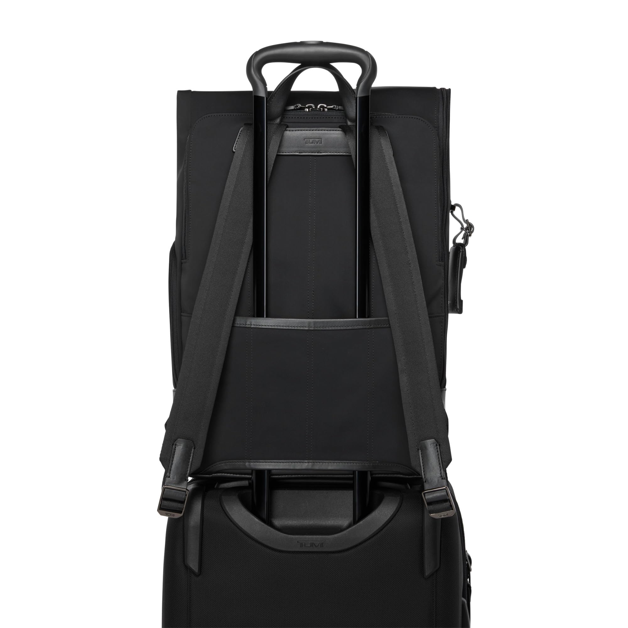 tumi-osborn-roll-top-backpack-midnight-black-quilted-nylon-with-bombe-leather-po image 4