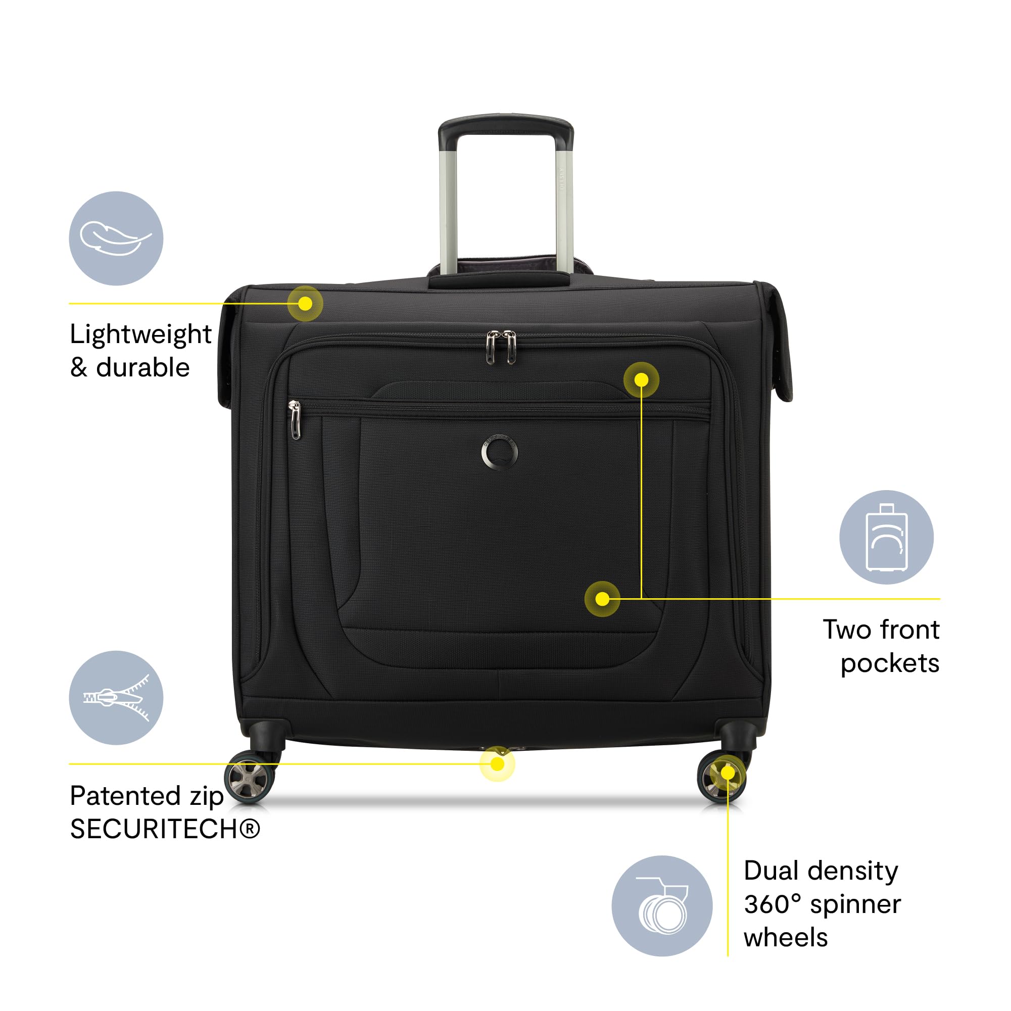 delsey-paris-helium-dlx-rolling-garment-bag-with-spinner-wheels-checked-size-sec image 3