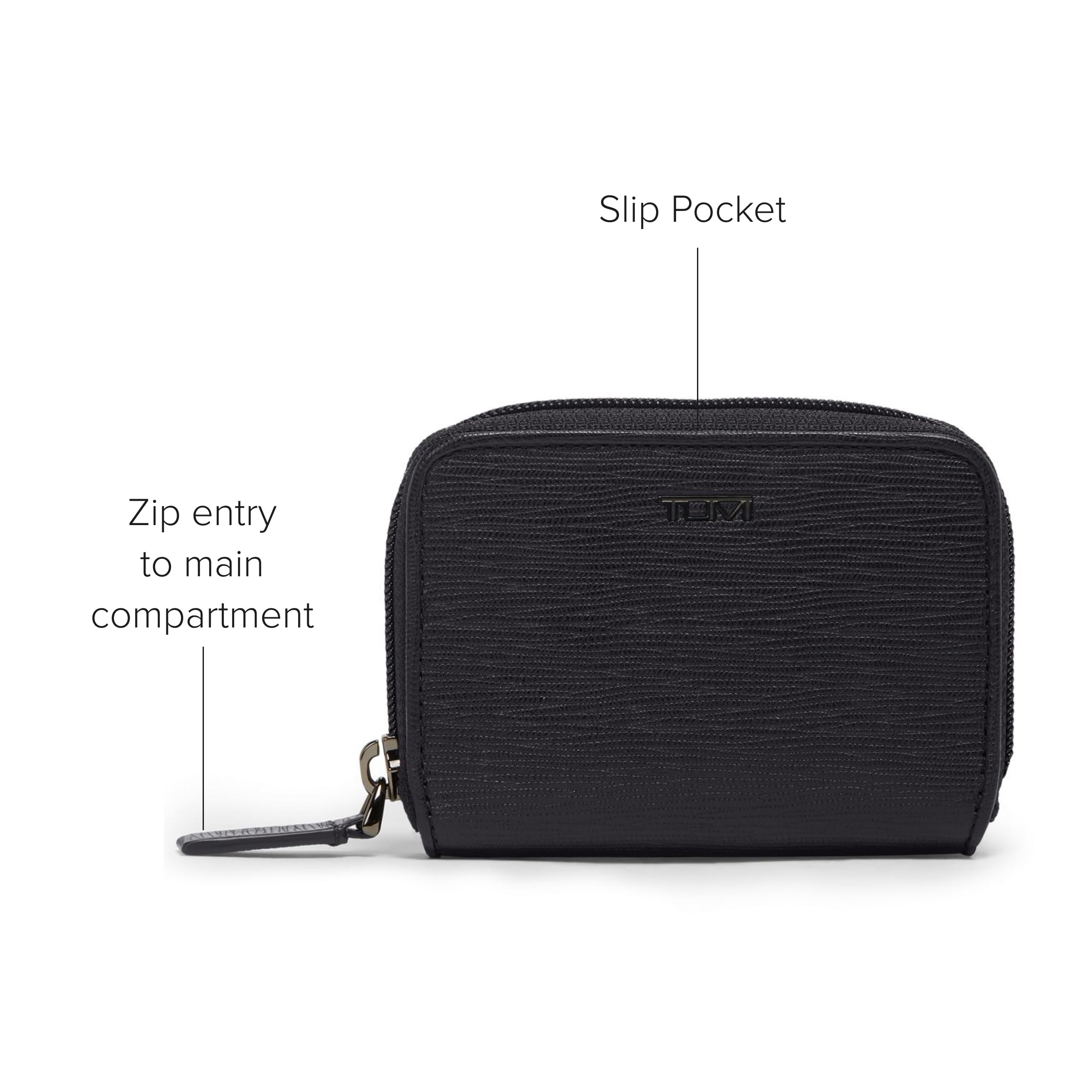 tumi-nassau-zip-around-leather-card-case-secure-black-card-wallet-for-men-women image 4