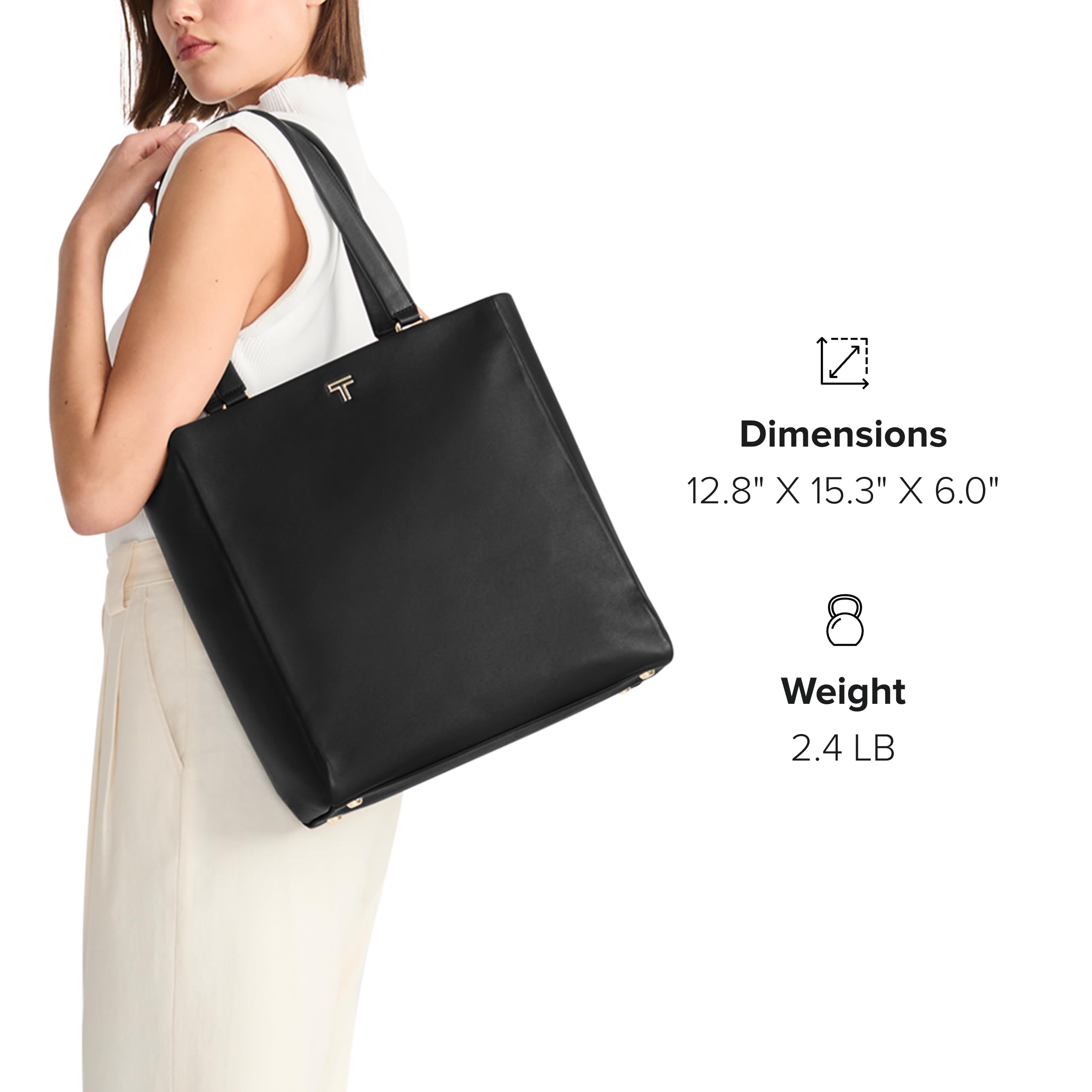 tumi-voyageur-vail-leather-tote-women-s-lightweight-bag-with-crossbody-strap-zip image 2