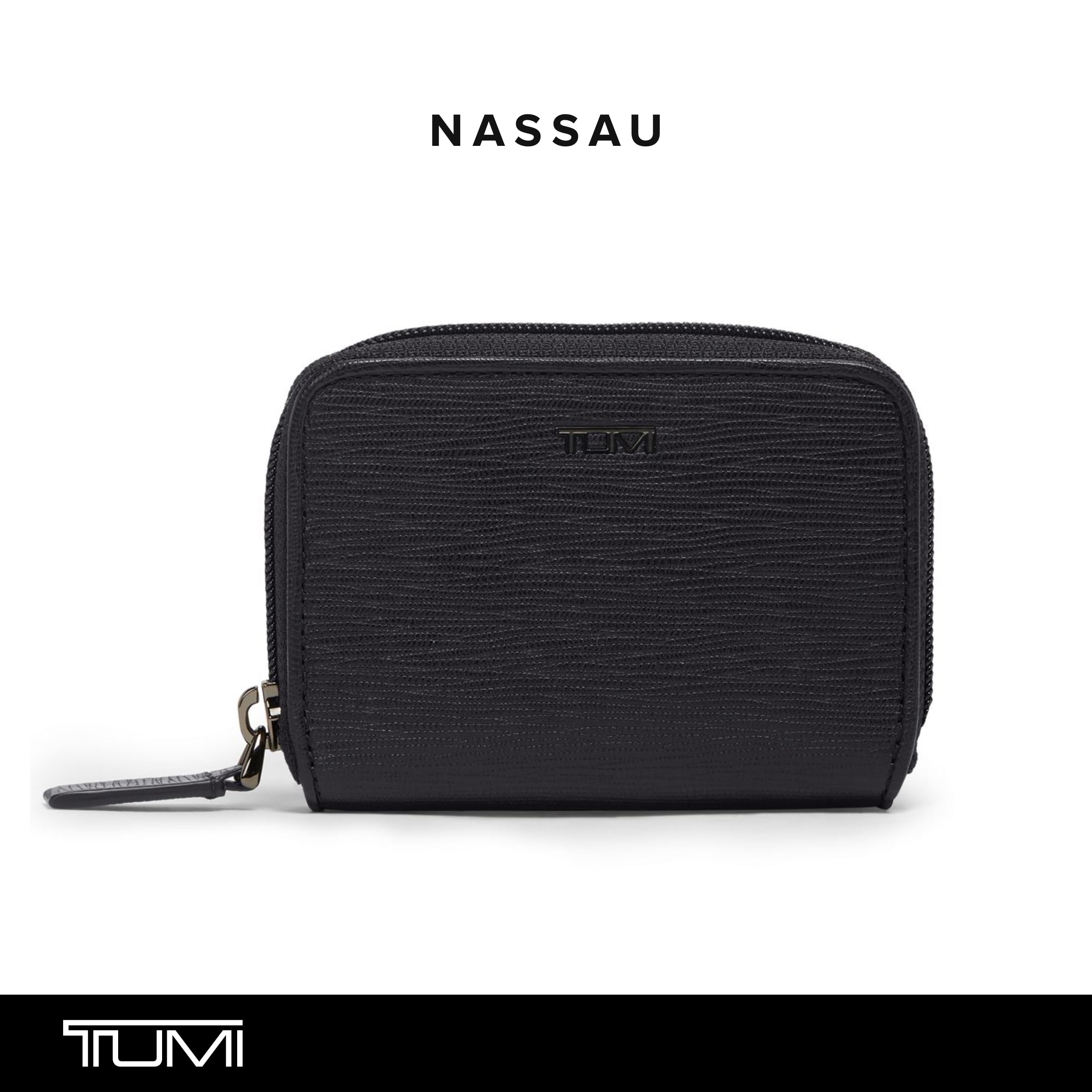 tumi-nassau-zip-around-leather-card-case-secure-black-card-wallet-for-men-women image 5