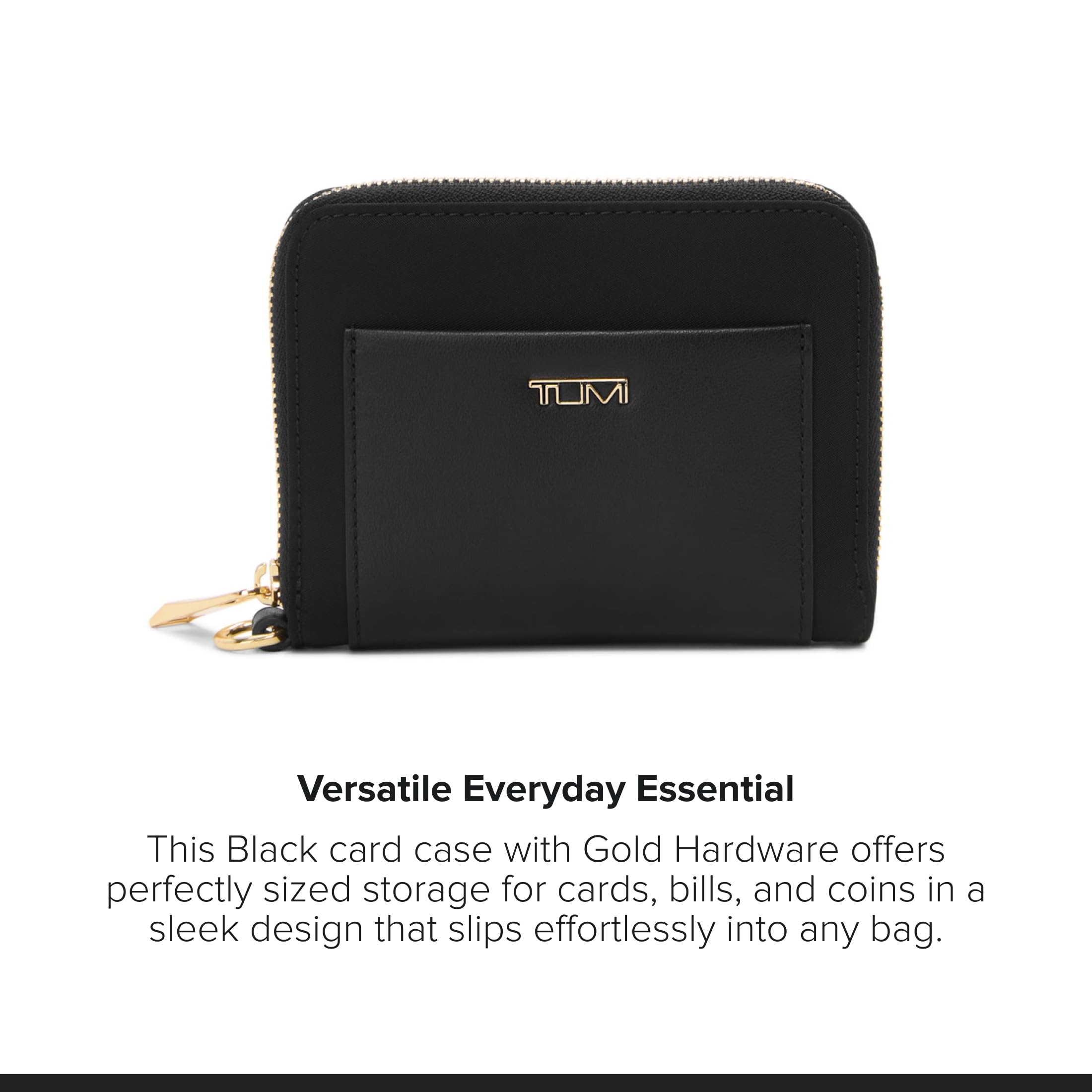 tumi-women-s-bifold-zip-around-wallet-6-card-pockets-zip-coin-pocket-d-ring-blac image 5