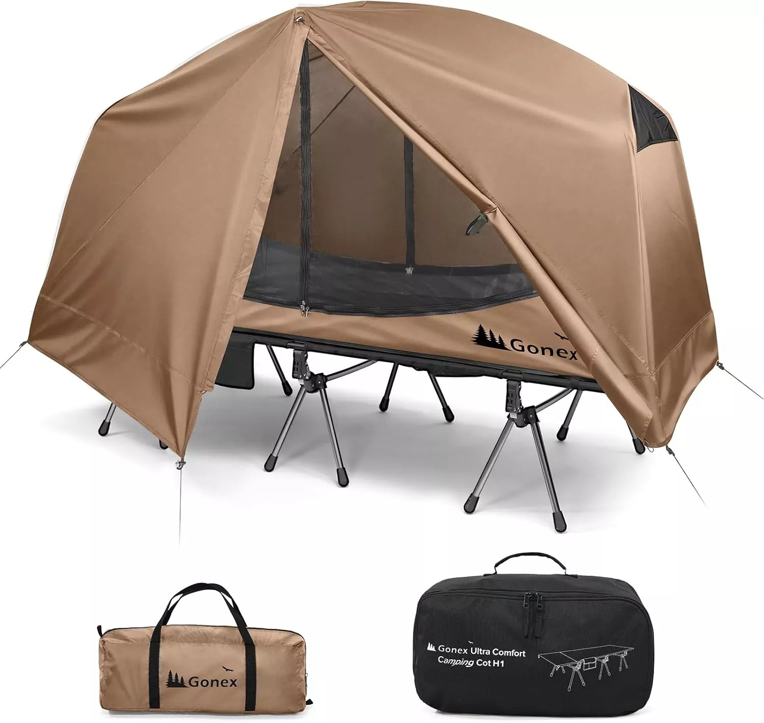 gonex-1-person-off-ground-folding-camping-cot-combo-extra-wide-31-5-bed-with-2-h image 8