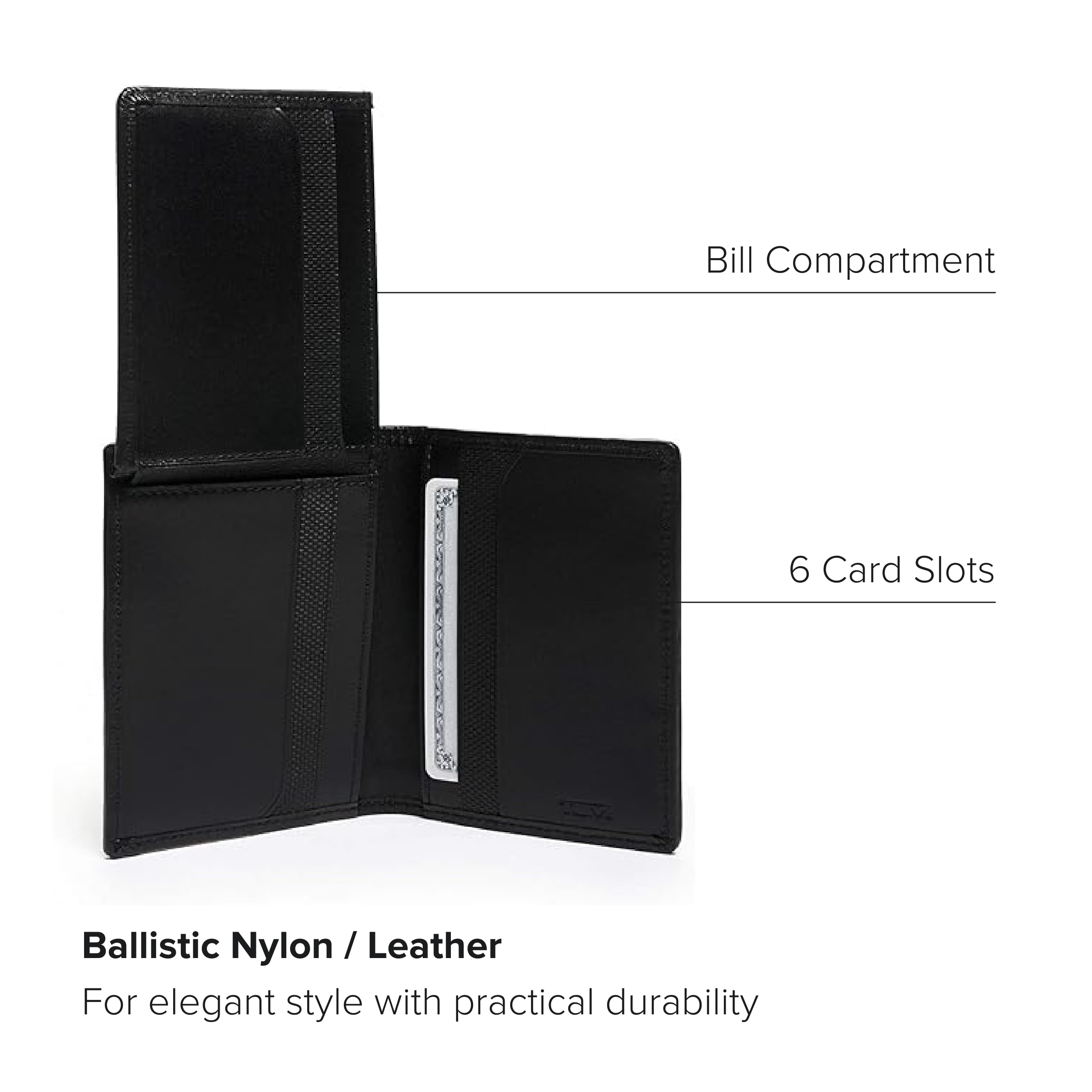 tumi-alpha-l-fold-wallet-slim-ballistic-nylon-bifold-with-6-card-slots-and-gift- image 3