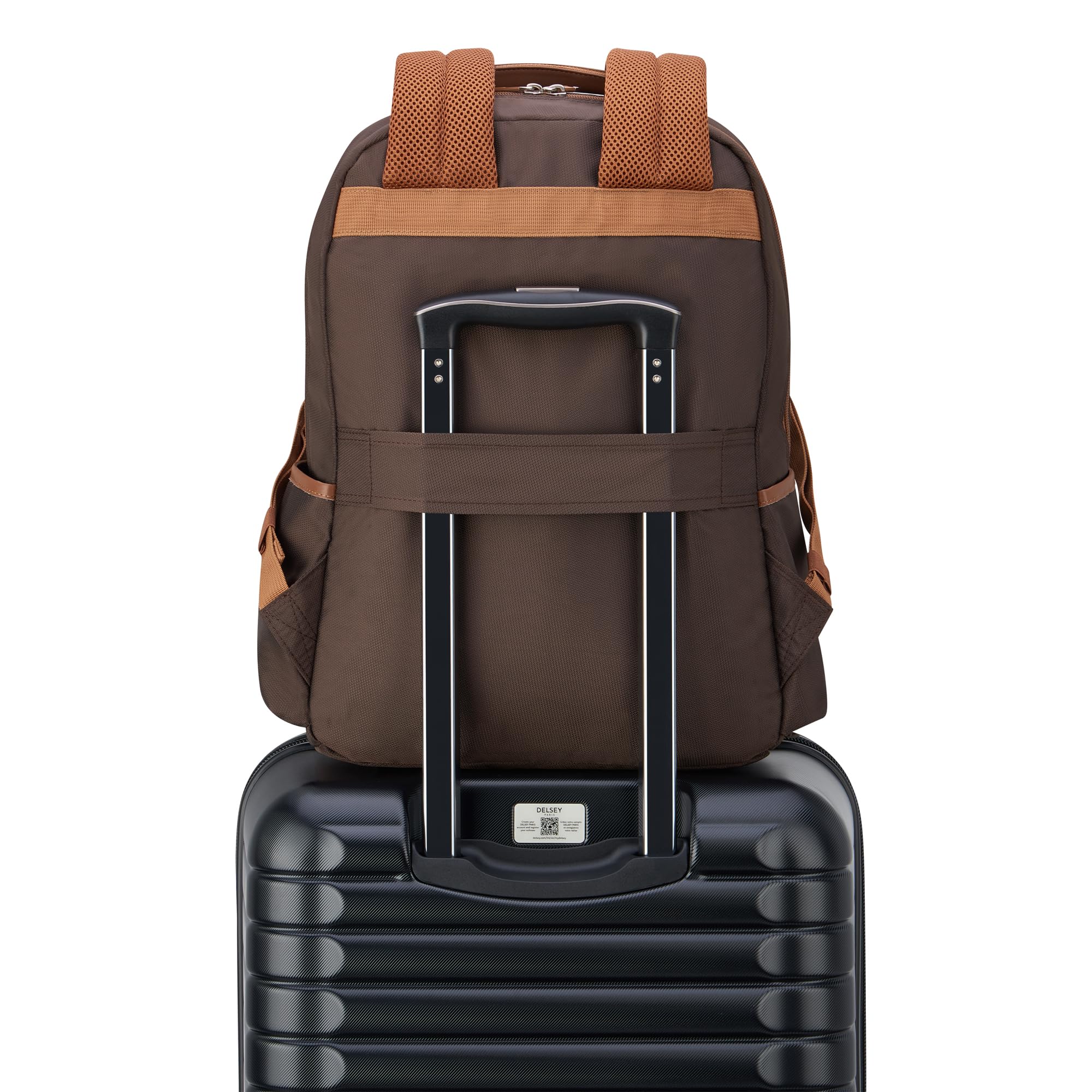 delsey-legere-laptop-travel-backpack-chocolate-brown-15-6-padded-laptop-sleeve-v image 7