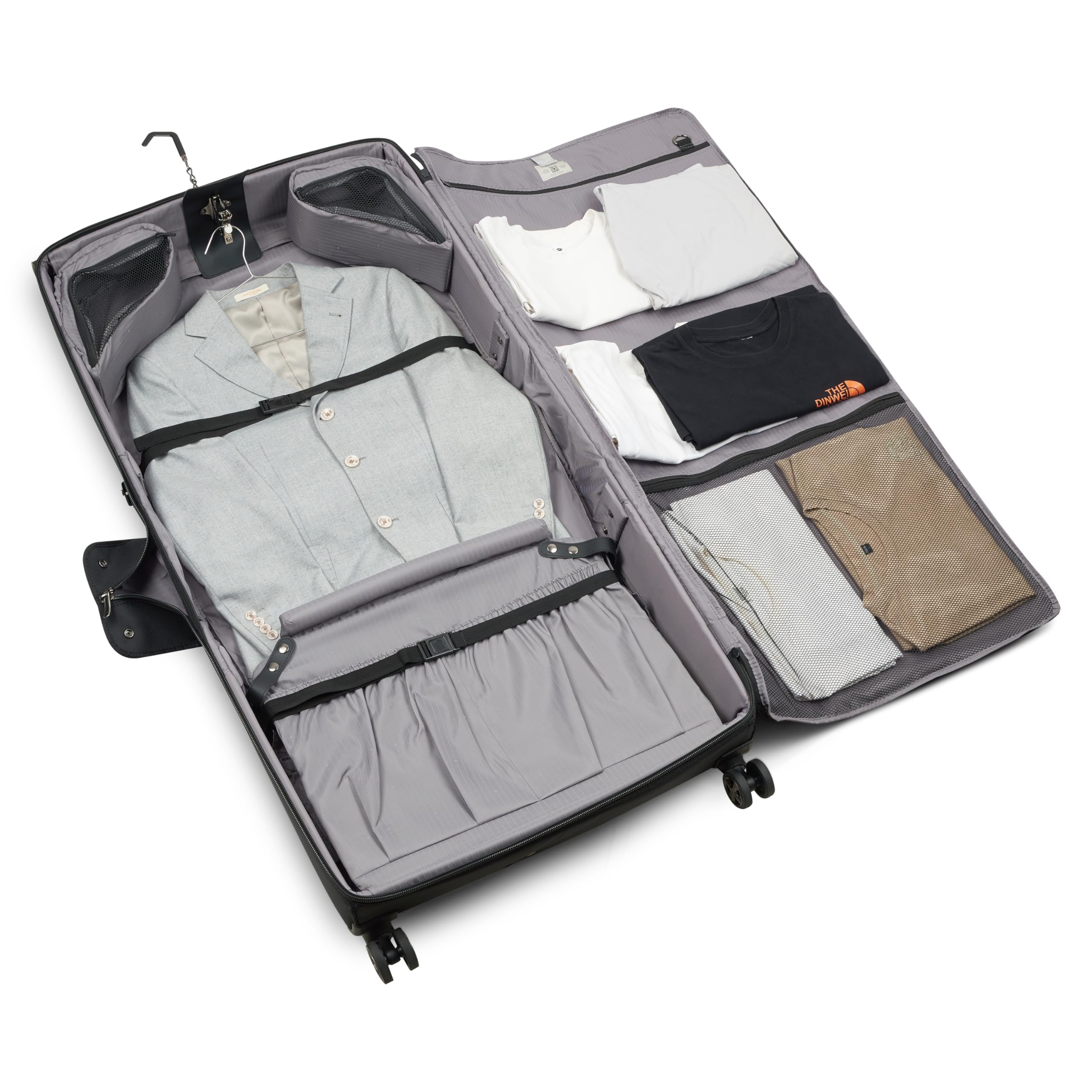 delsey-paris-helium-dlx-rolling-garment-bag-with-spinner-wheels-checked-size-sec image 6
