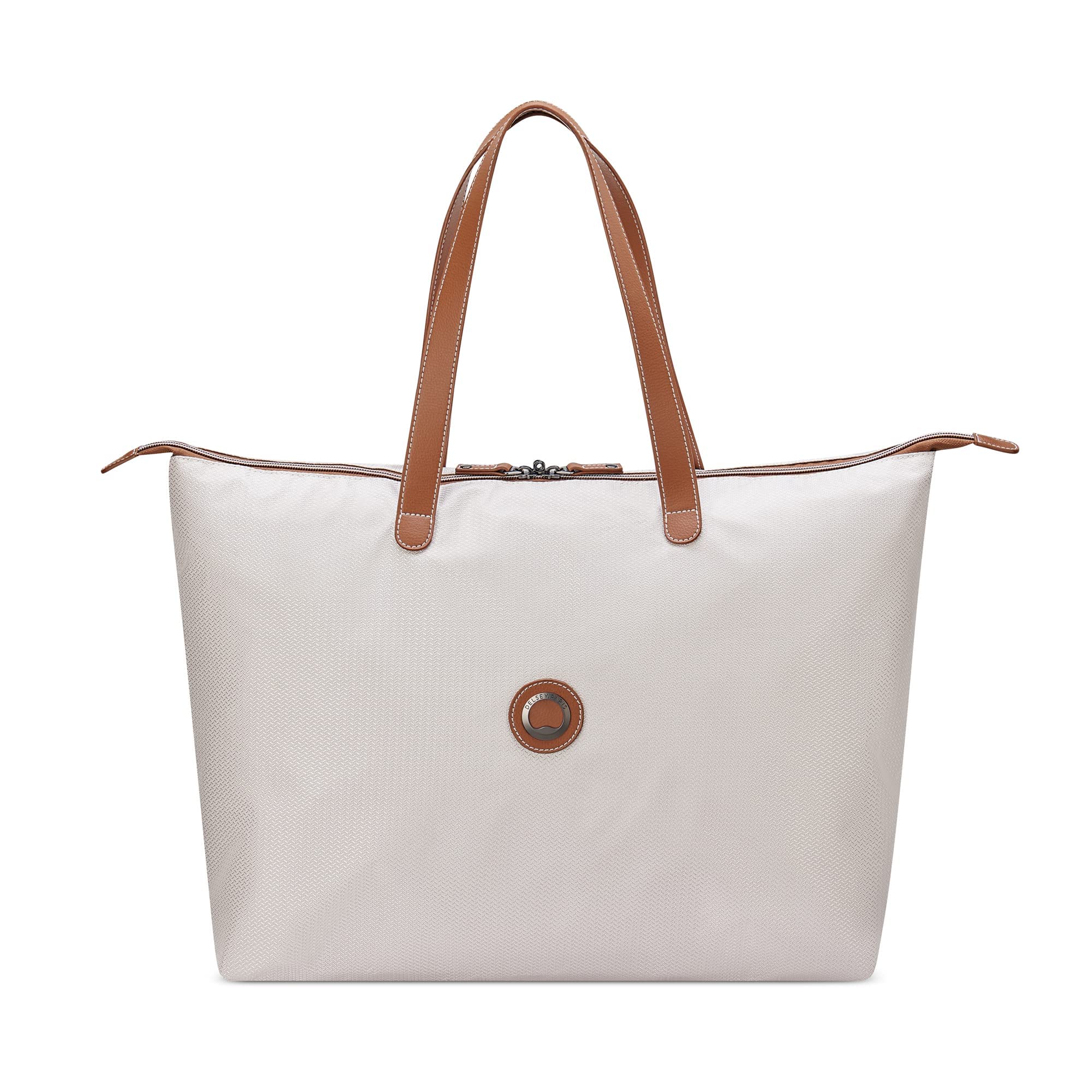 delsey-paris-chatelet-air-2-0-women-s-tote-bag-leather-like-accents-champagne-co image 1