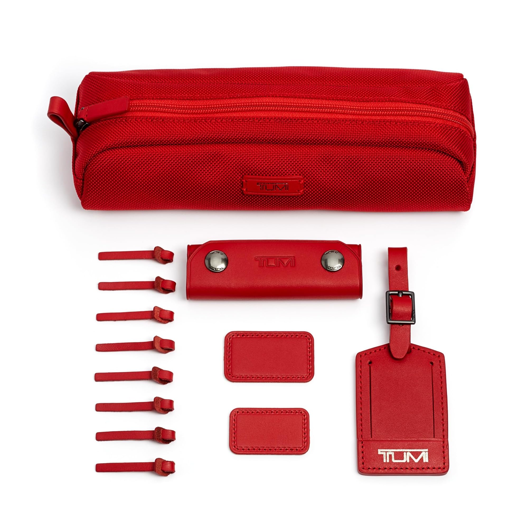 tumi-accents-kit-2-leather-monogram-patches-handle-wrap-luggage-tag-8-zipper-pul image 1