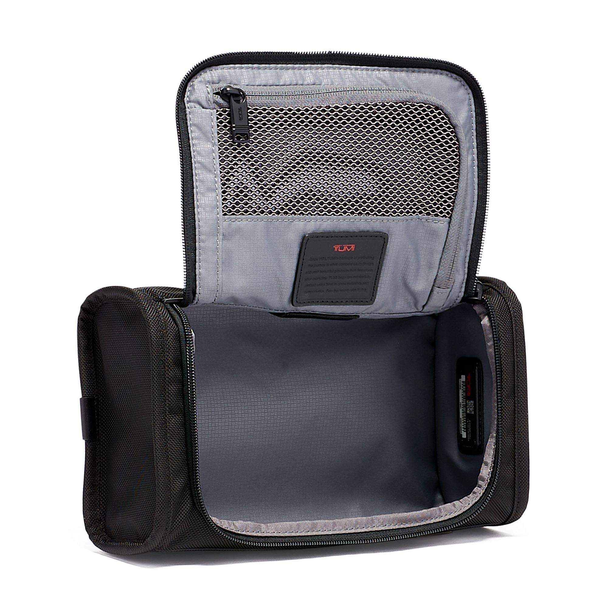 tumi-alpha-travel-kit-ballistic-nylon-travel-toiletry-bag-with-tumi-tracer-black image 2