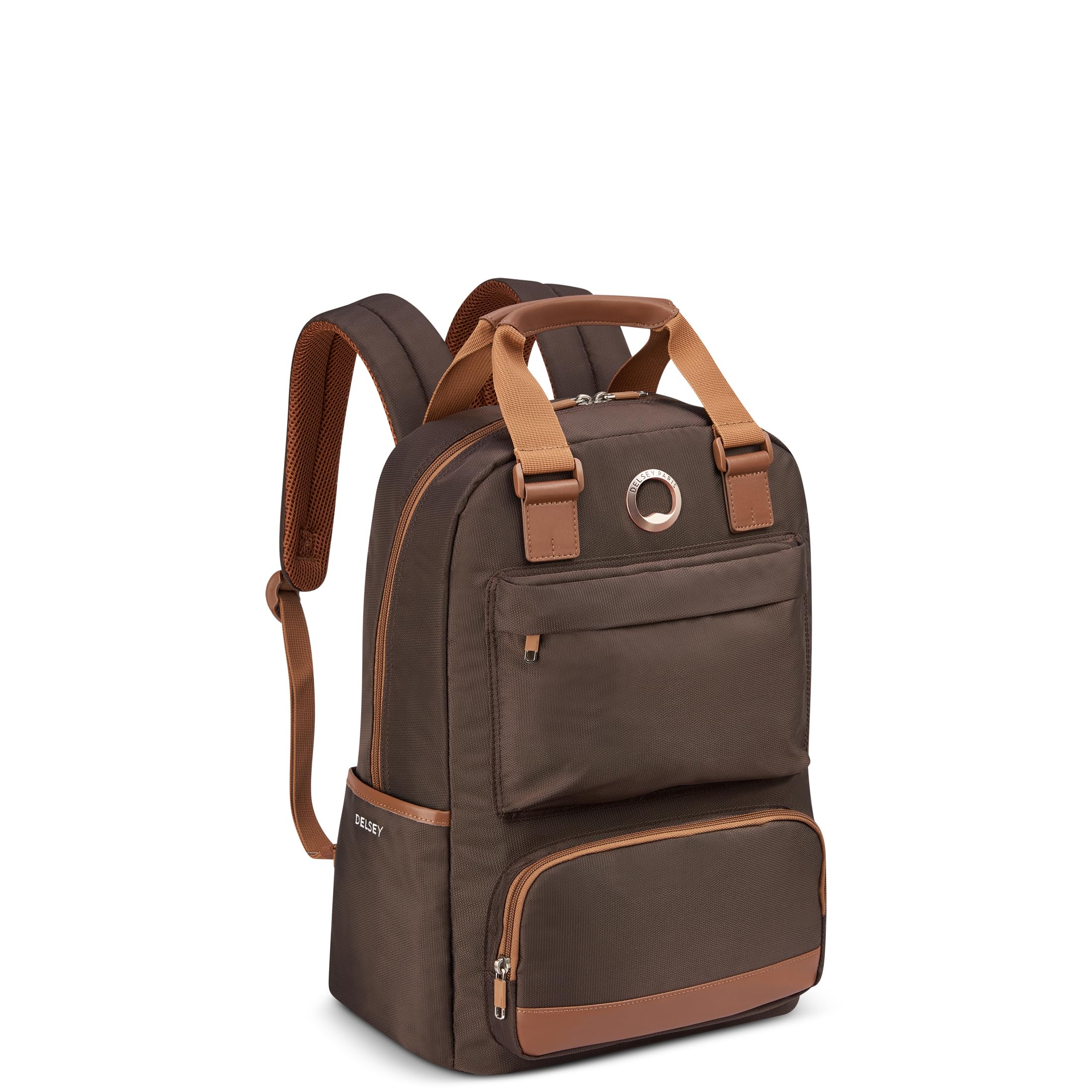 delsey-legere-laptop-travel-backpack-chocolate-brown-15-6-padded-laptop-sleeve-v image 2