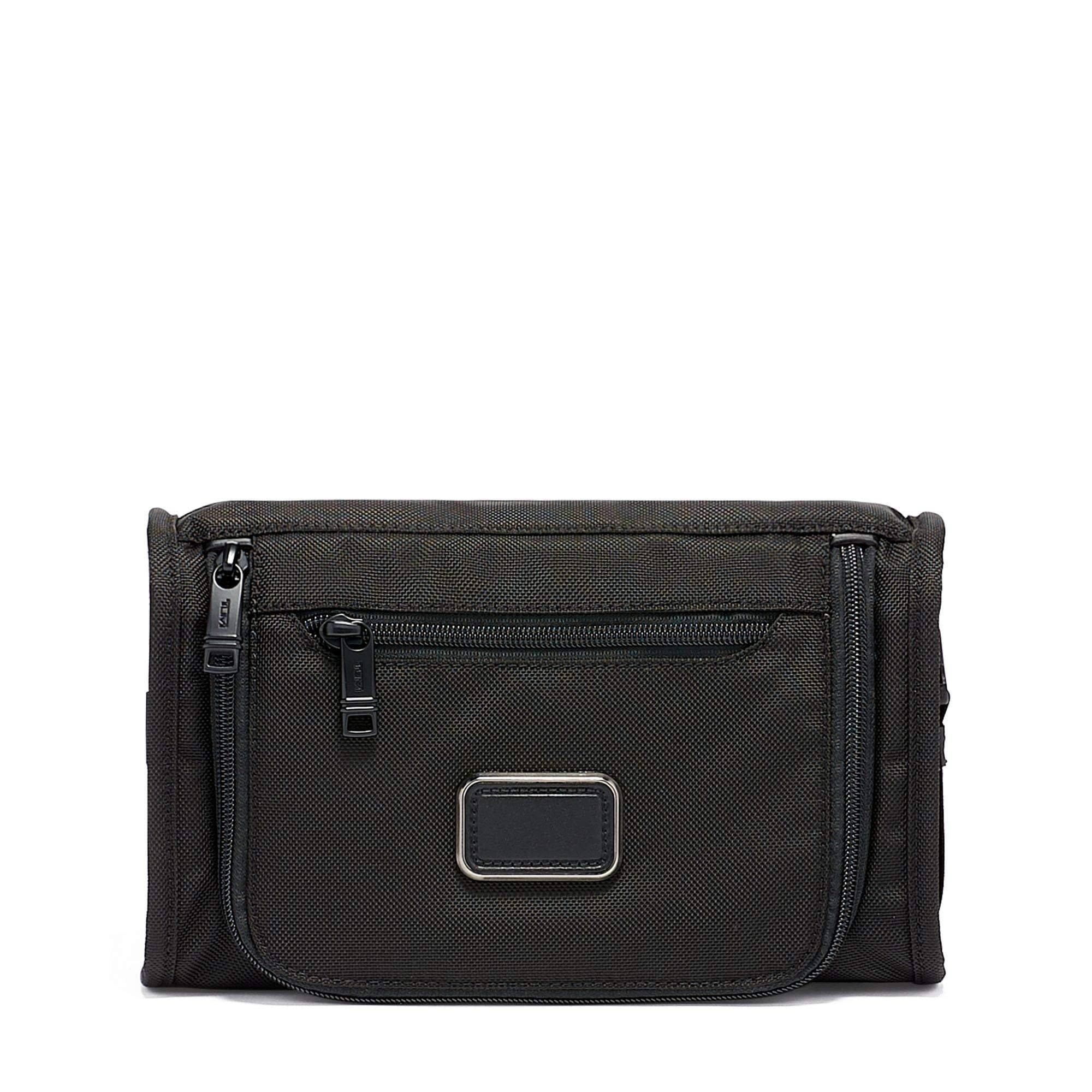 tumi-alpha-travel-kit-ballistic-nylon-travel-toiletry-bag-with-tumi-tracer-black image 1