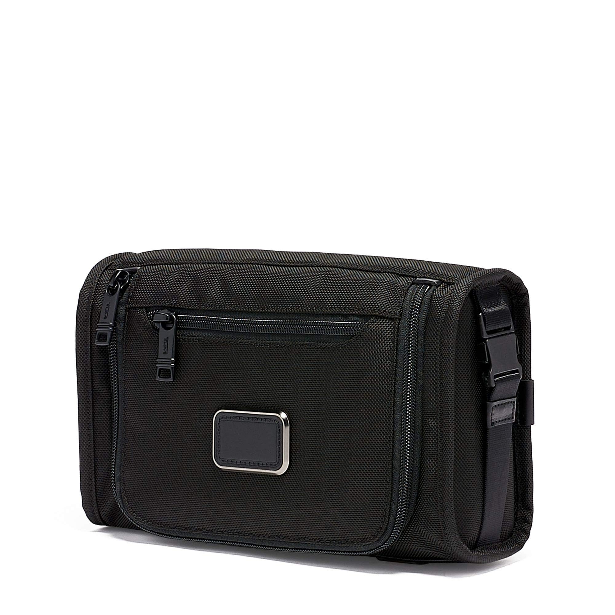 tumi-alpha-travel-kit-ballistic-nylon-travel-toiletry-bag-with-tumi-tracer-black image 3
