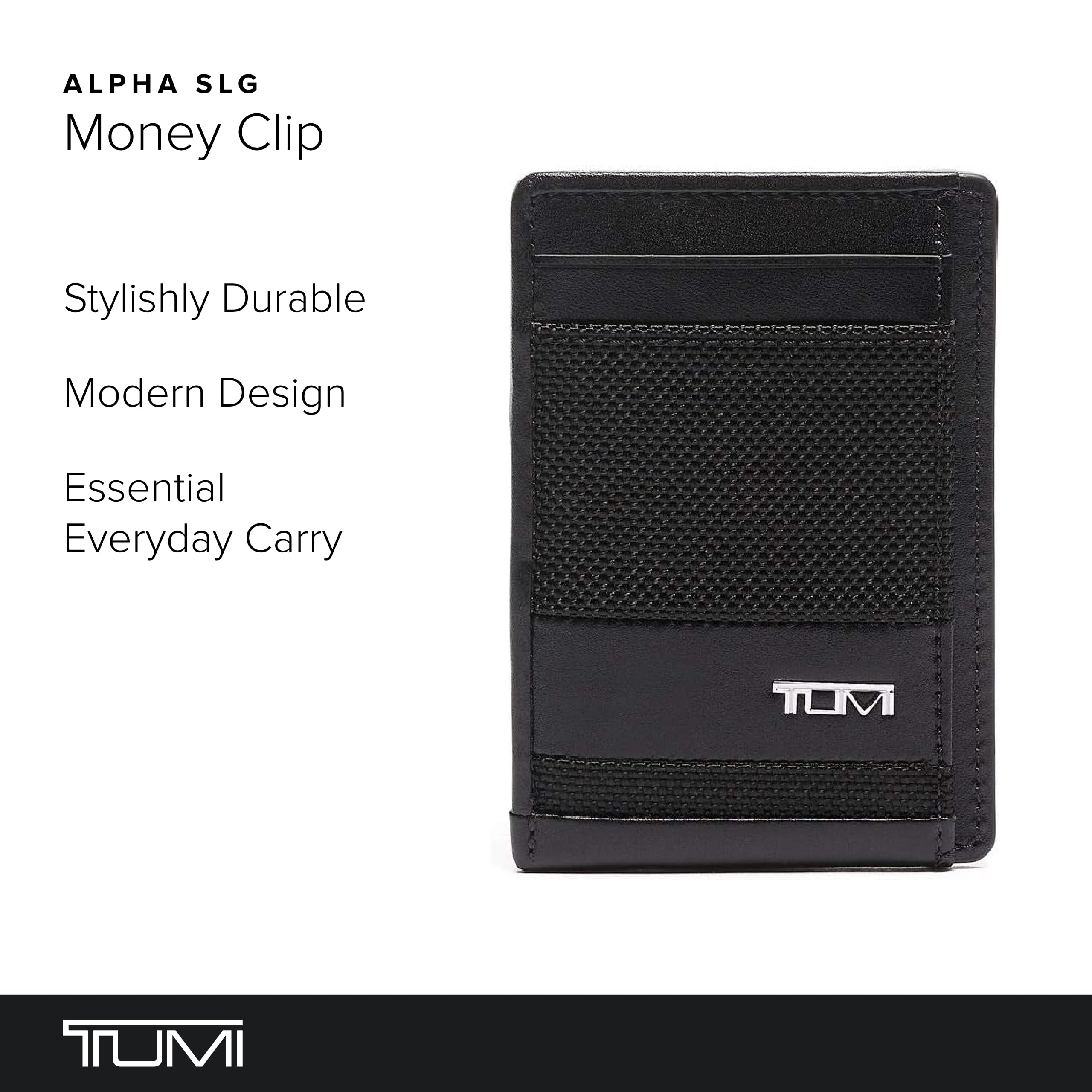 tumi-alpha-money-clip-card-case-slim-leather-wallet-with-integrated-money-clip image 2