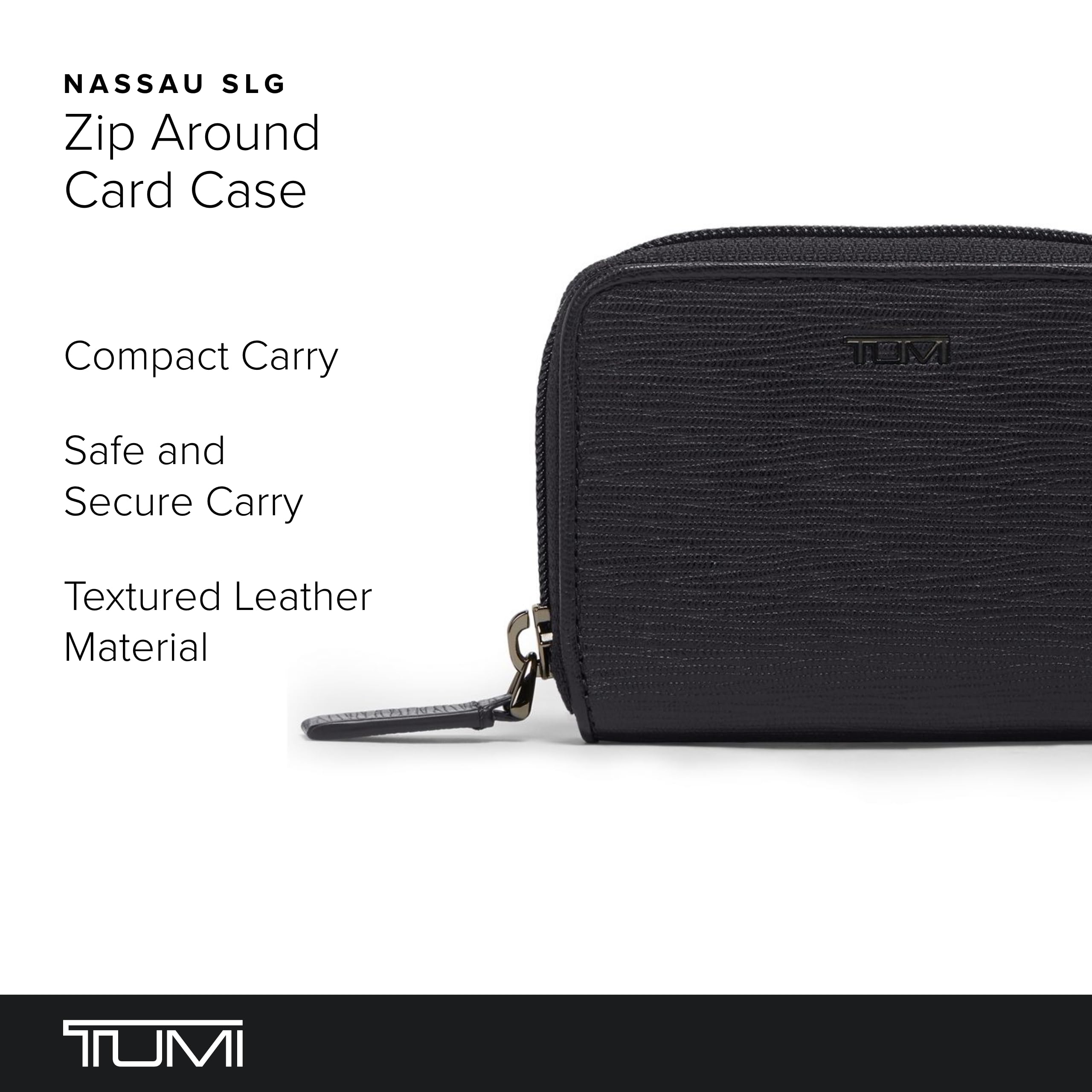 tumi-nassau-zip-around-leather-card-case-secure-black-card-wallet-for-men-women image 2