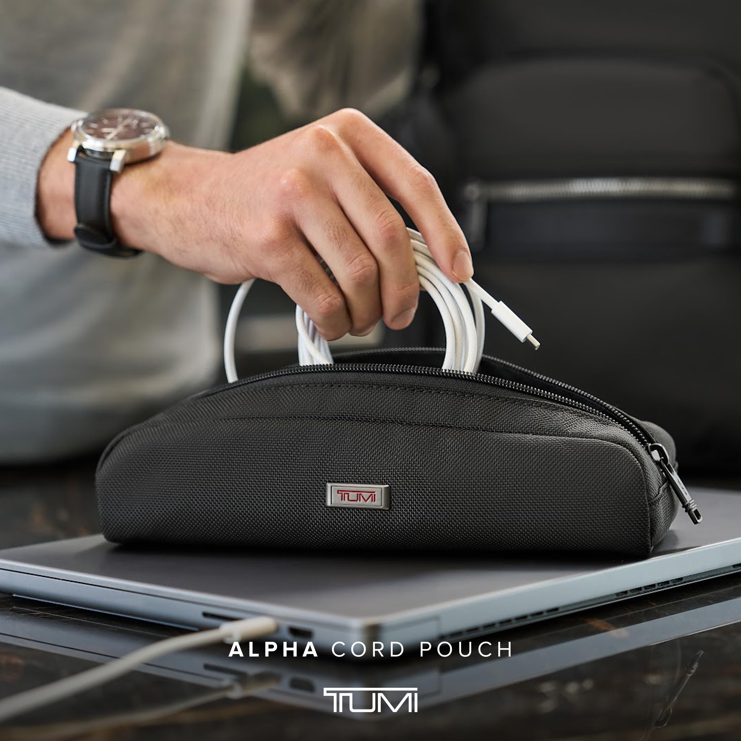 tumi-alpha-electronic-cord-pouch-slim-zip-entry-travel-tech-organizer-for-cables image 2