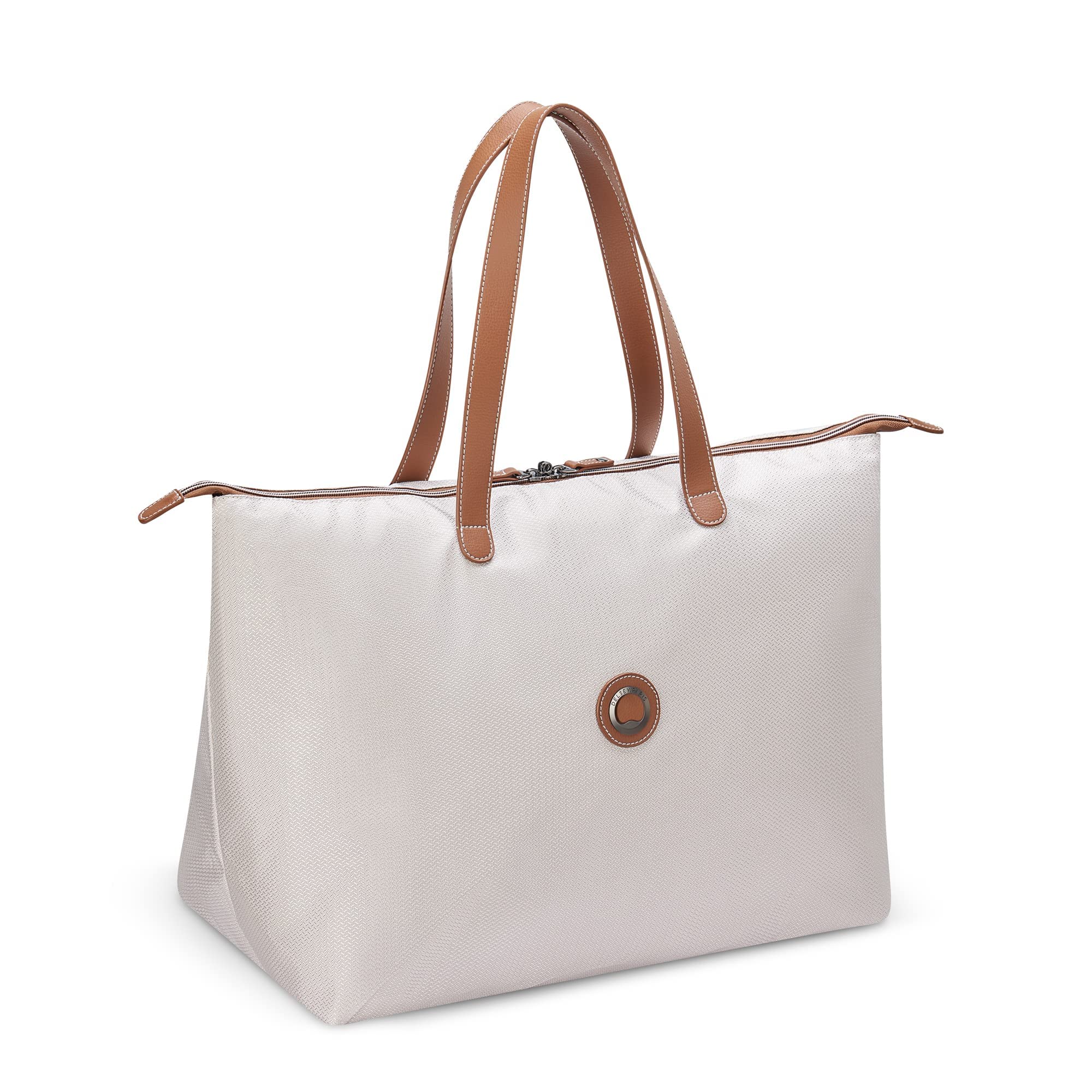 delsey-paris-chatelet-air-2-0-women-s-tote-bag-leather-like-accents-champagne-co image 3