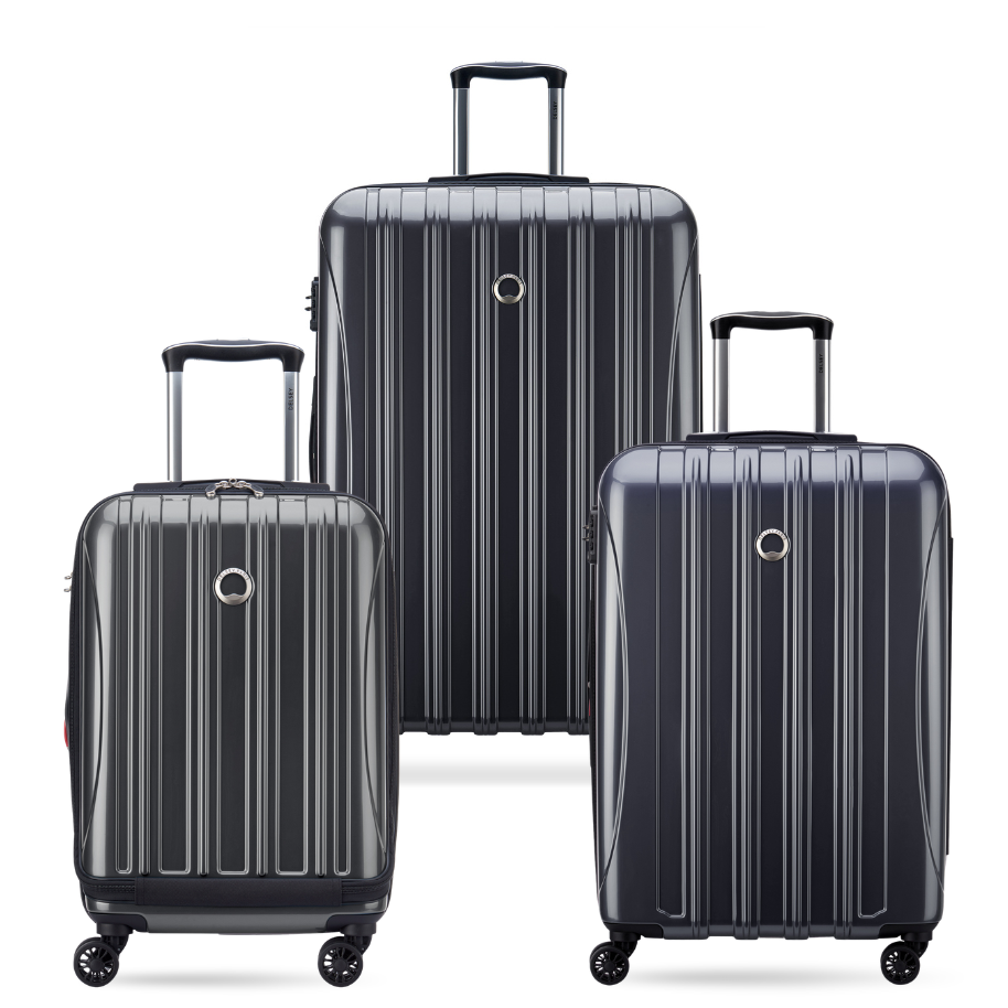 delsey-helium-aero-steel-grey-3-piece-polycarbonate-spinner-luggage-set-21-25-29 image 1