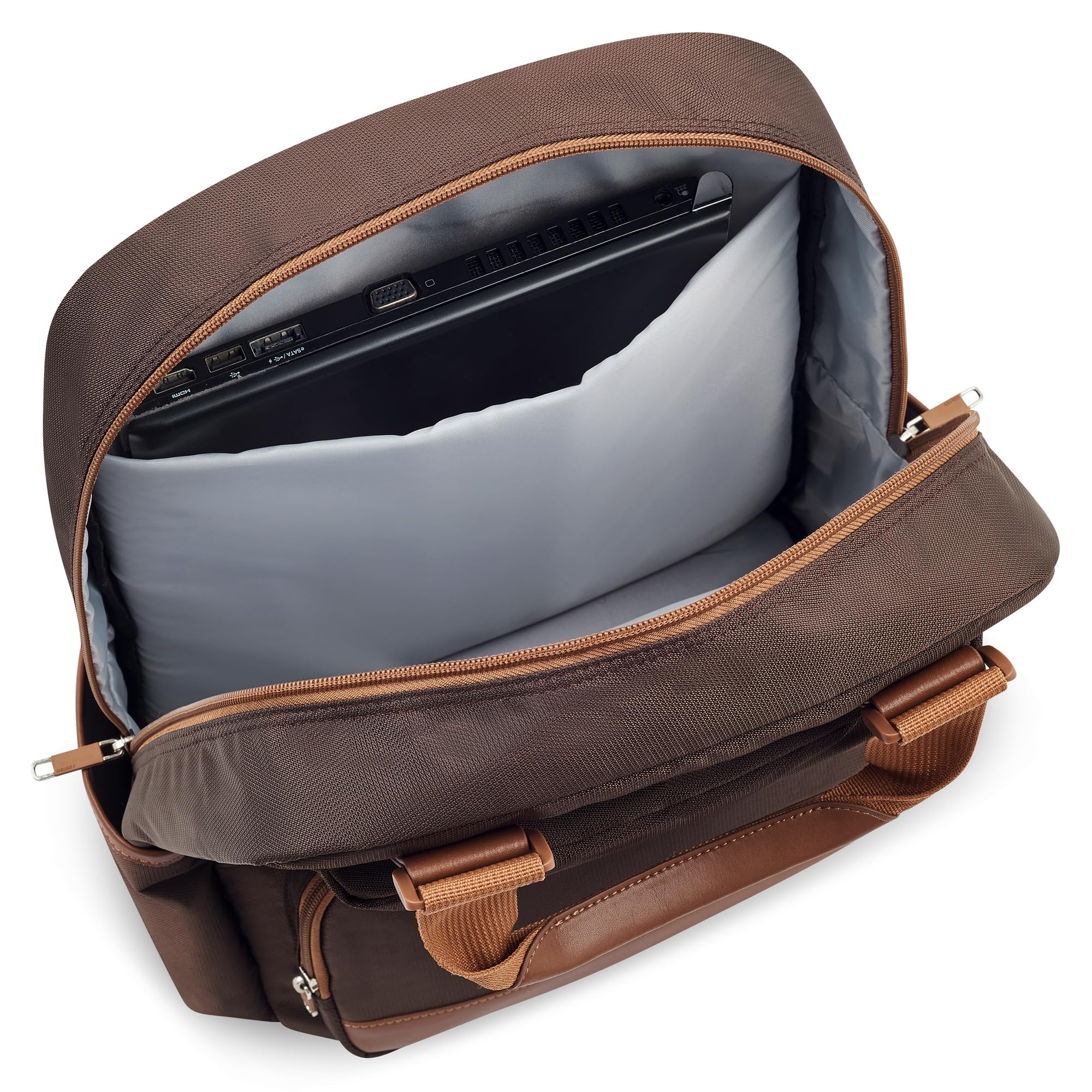 delsey-legere-laptop-travel-backpack-chocolate-brown-15-6-padded-laptop-sleeve-v image 6