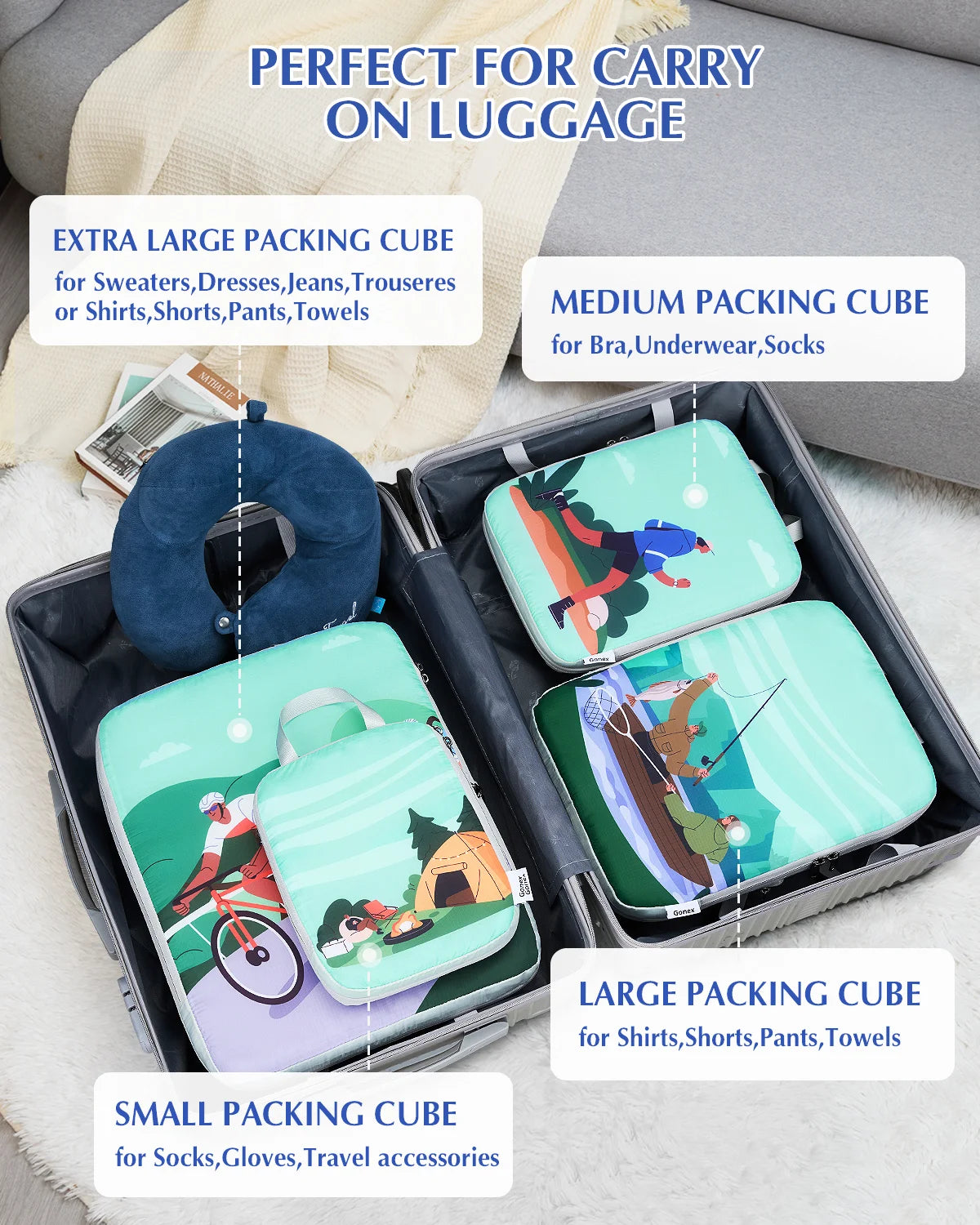 gonex-outdoor-compression-packing-cubes-4-piece-set-water-repellent-compression- image 5
