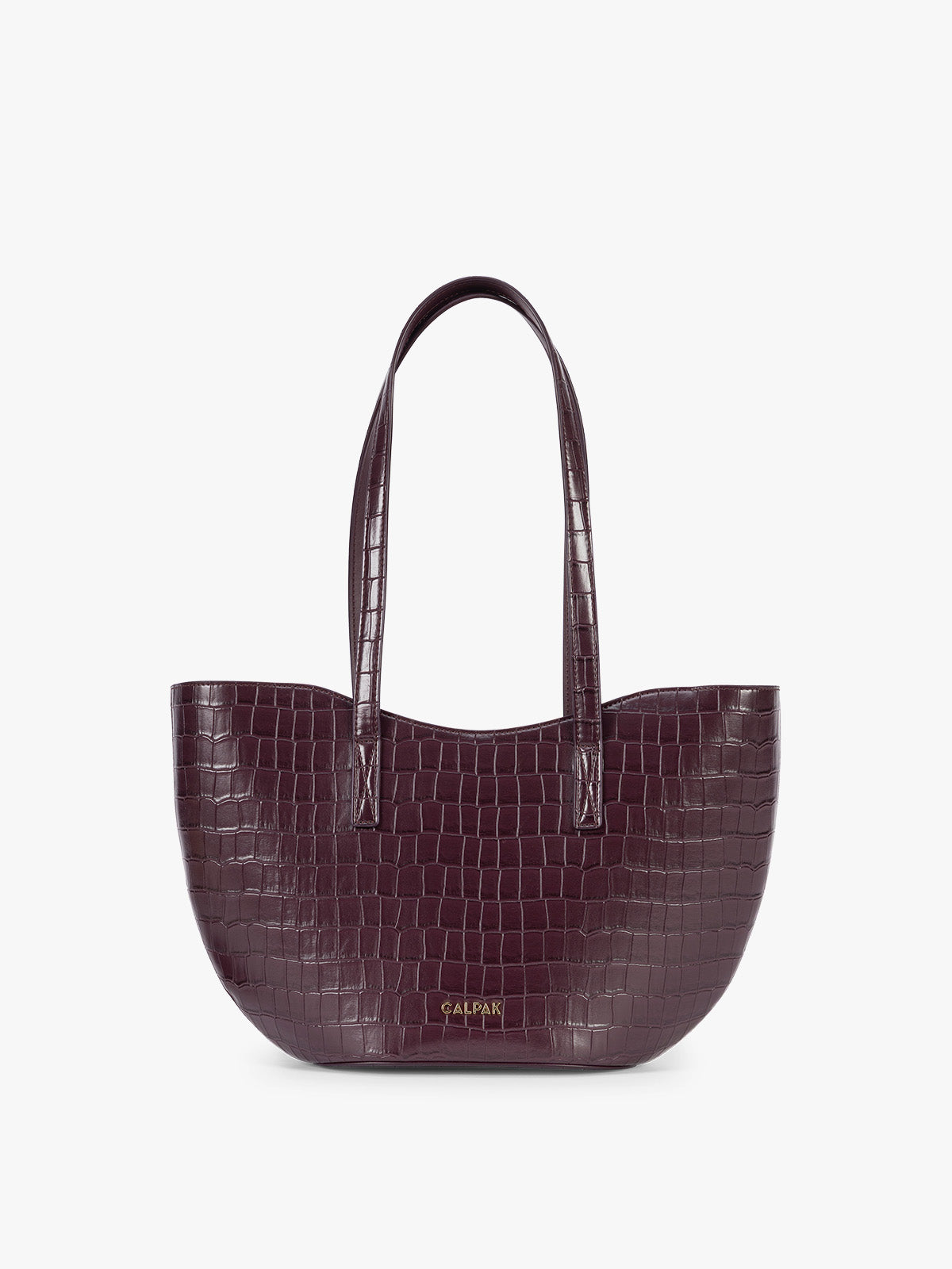 calpak-haven-tulip-tote-croc-embossed-laptop-work-tote-with-magnetic-closure image 1