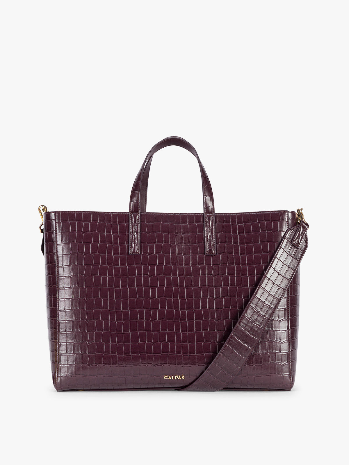 calpak-haven-16-laptop-tote-in-croc-embossed image 1