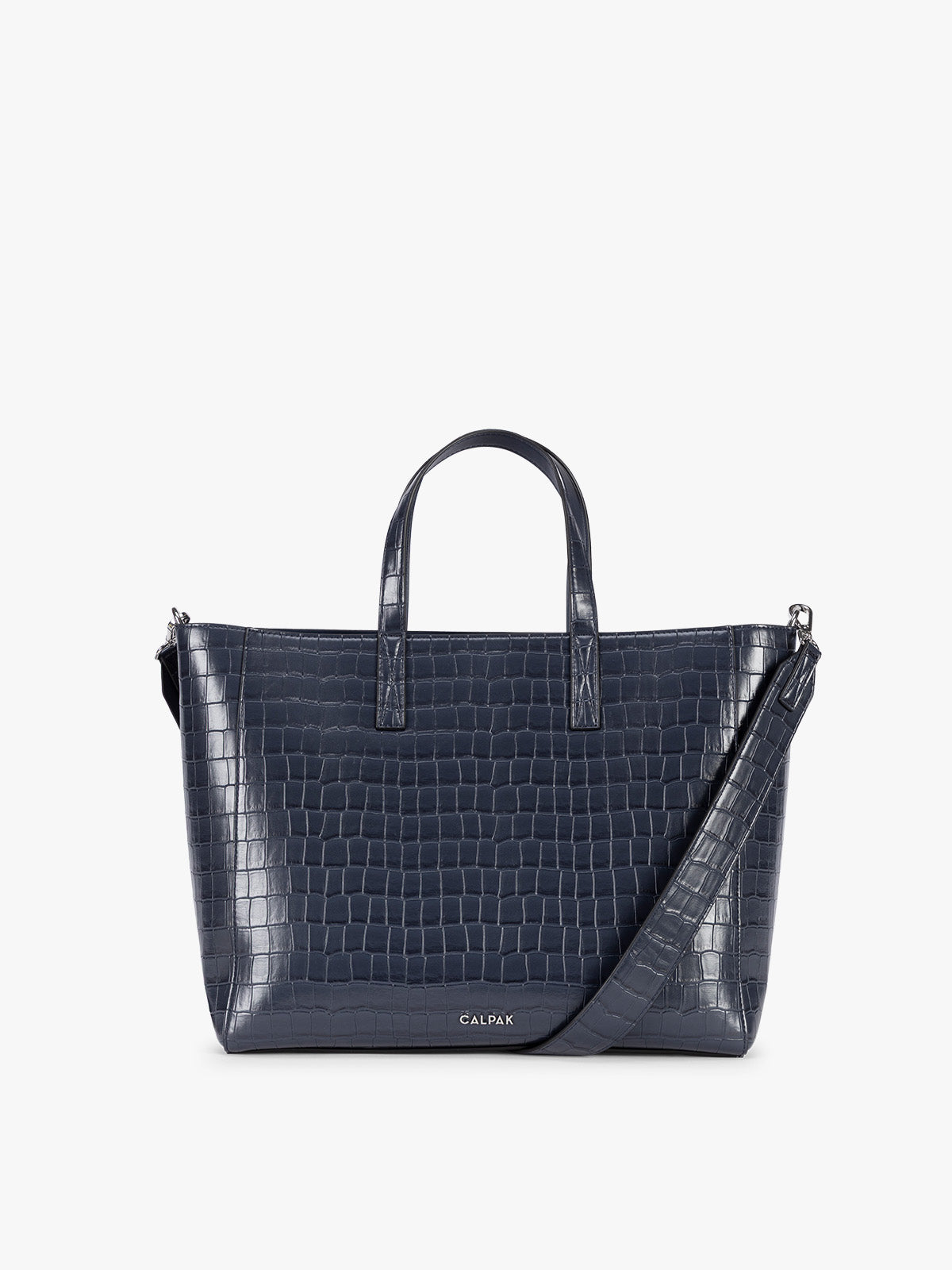 calpak-haven-15-laptop-tote-bag-in-croc-embossed-statement-tote-with-removable-l image 1