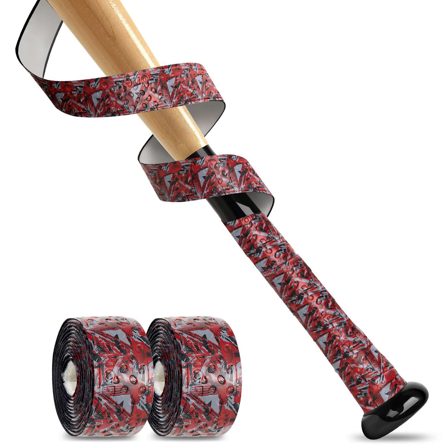 gonex-baseball-bat-grip-tape-red-black-graffiti-non-slip-grip-wrap-40-1-in-all-w image 8