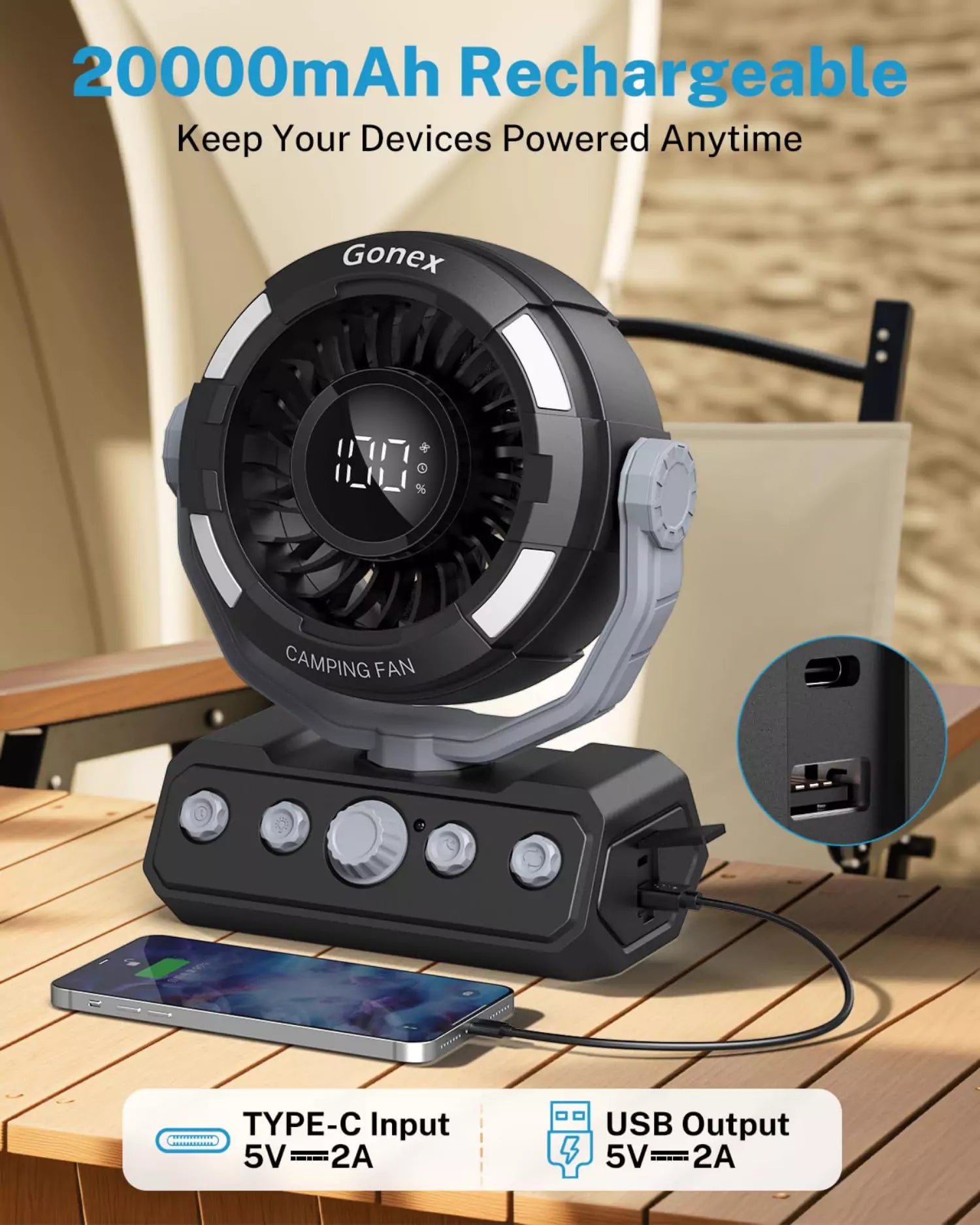 gonex-portable-camping-fan-for-tent-20-000mah-rechargeable-battery-fan-with-powe image 6