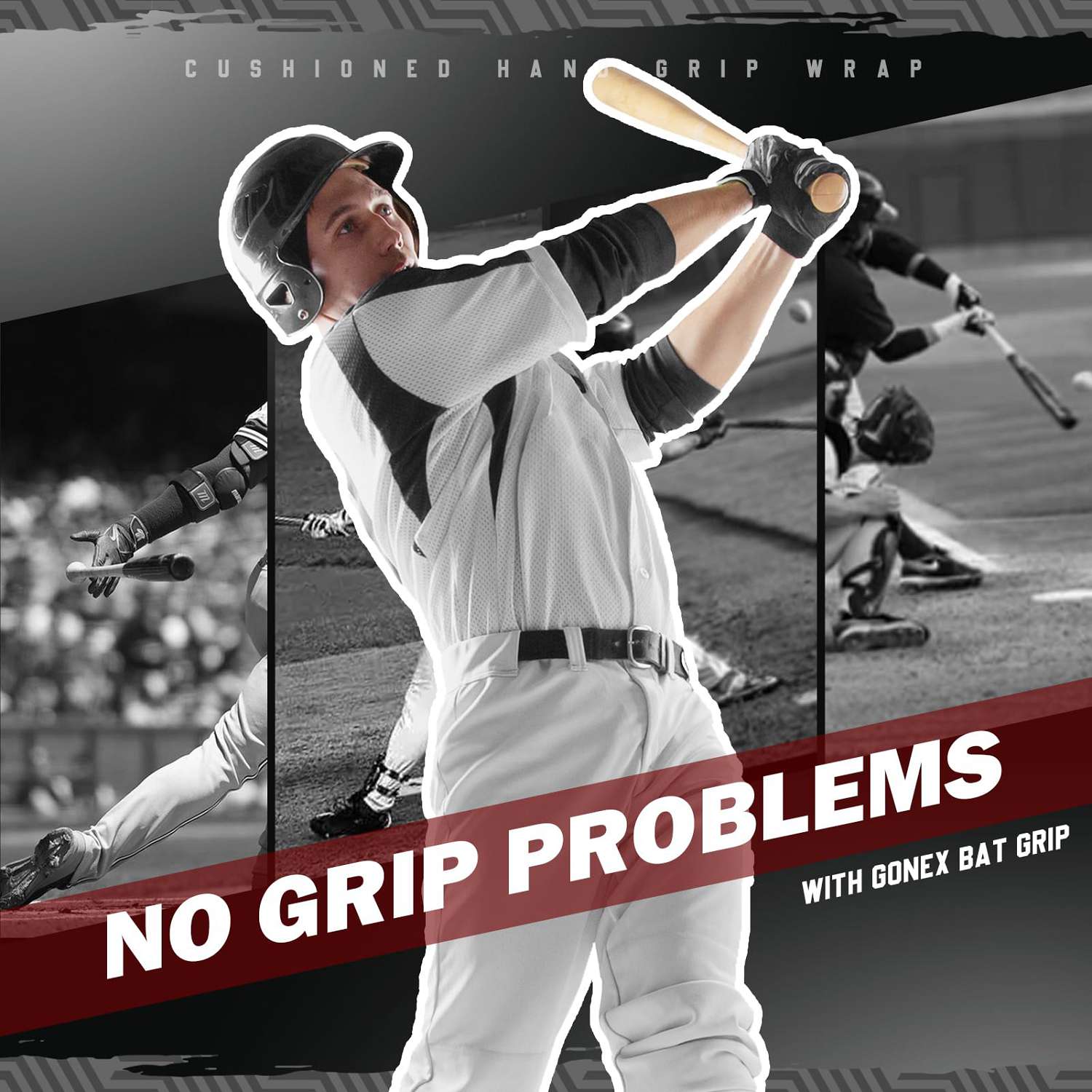 gonex-baseball-bat-grip-tape-black-silver-geometric-zigzag-non-slip-wrap-40-1-ro image 4