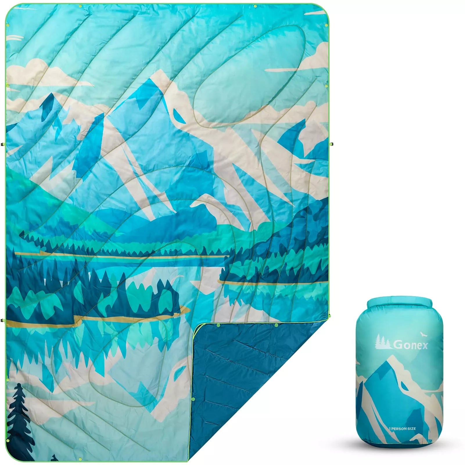 gonex-iceberg-puffy-printed-outdoor-camping-blanket-79-x-55-ultra-light-thermal- image 1
