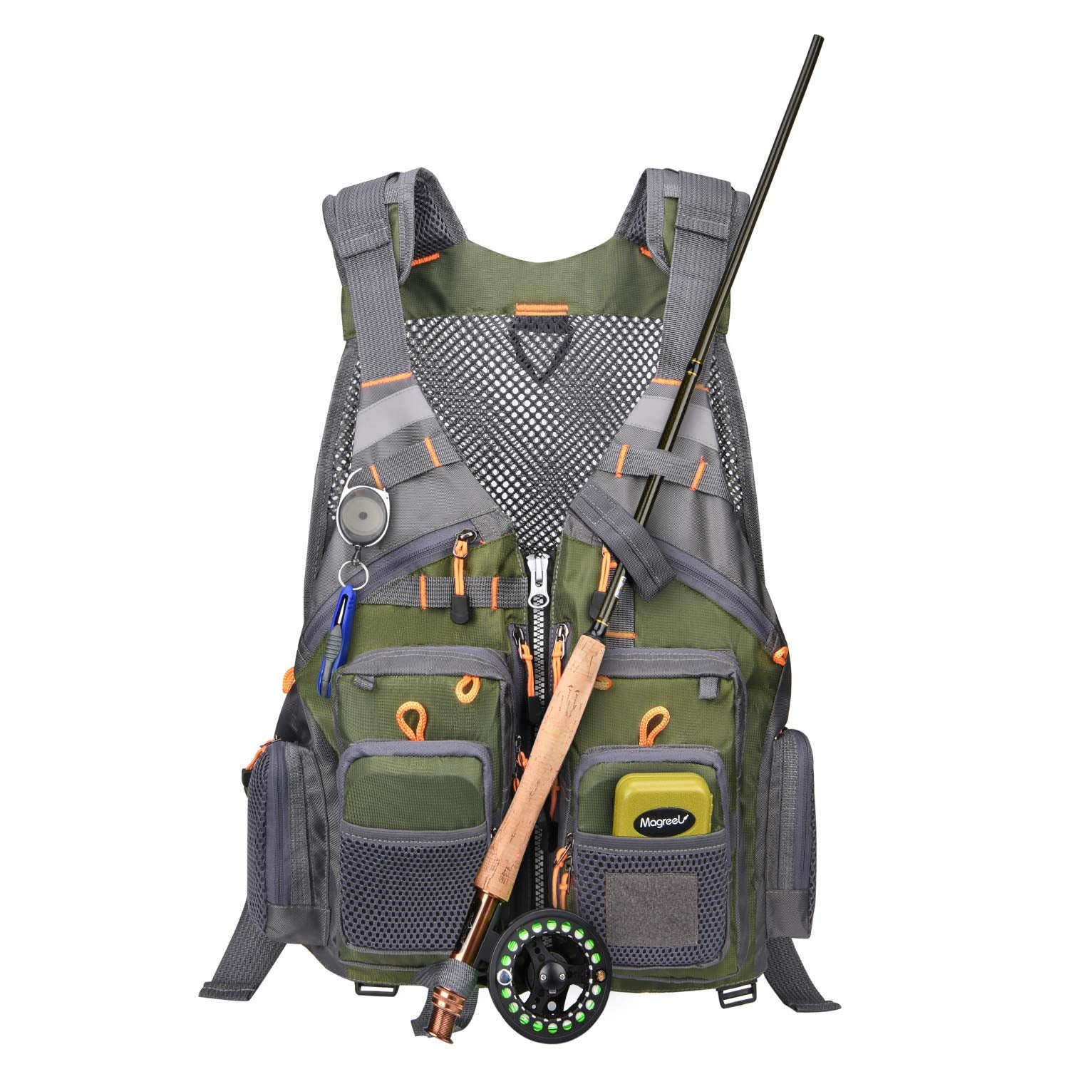 gonex-fly-fishing-vest-multi-pocket-mesh-design-with-d-rings-and-net-holder image 5