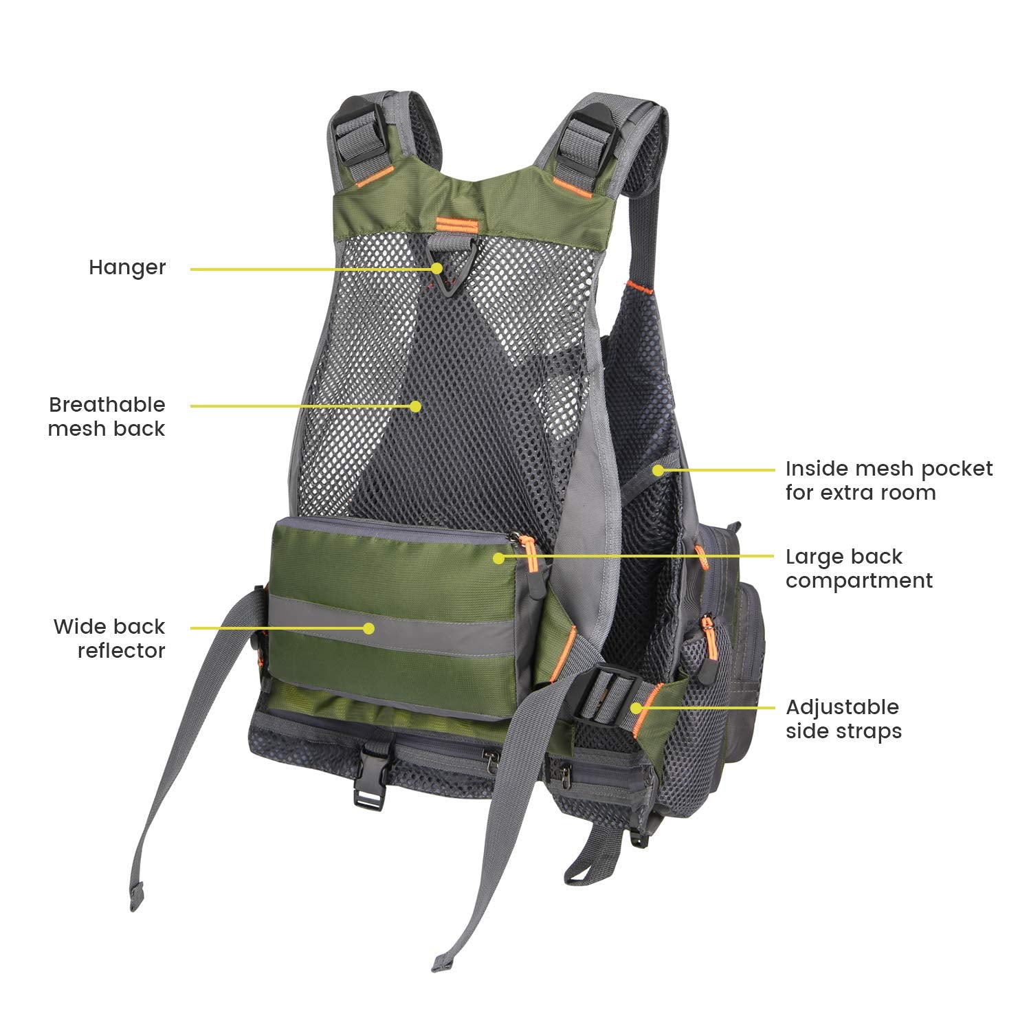 gonex-fly-fishing-vest-multi-pocket-mesh-design-with-d-rings-and-net-holder image 6