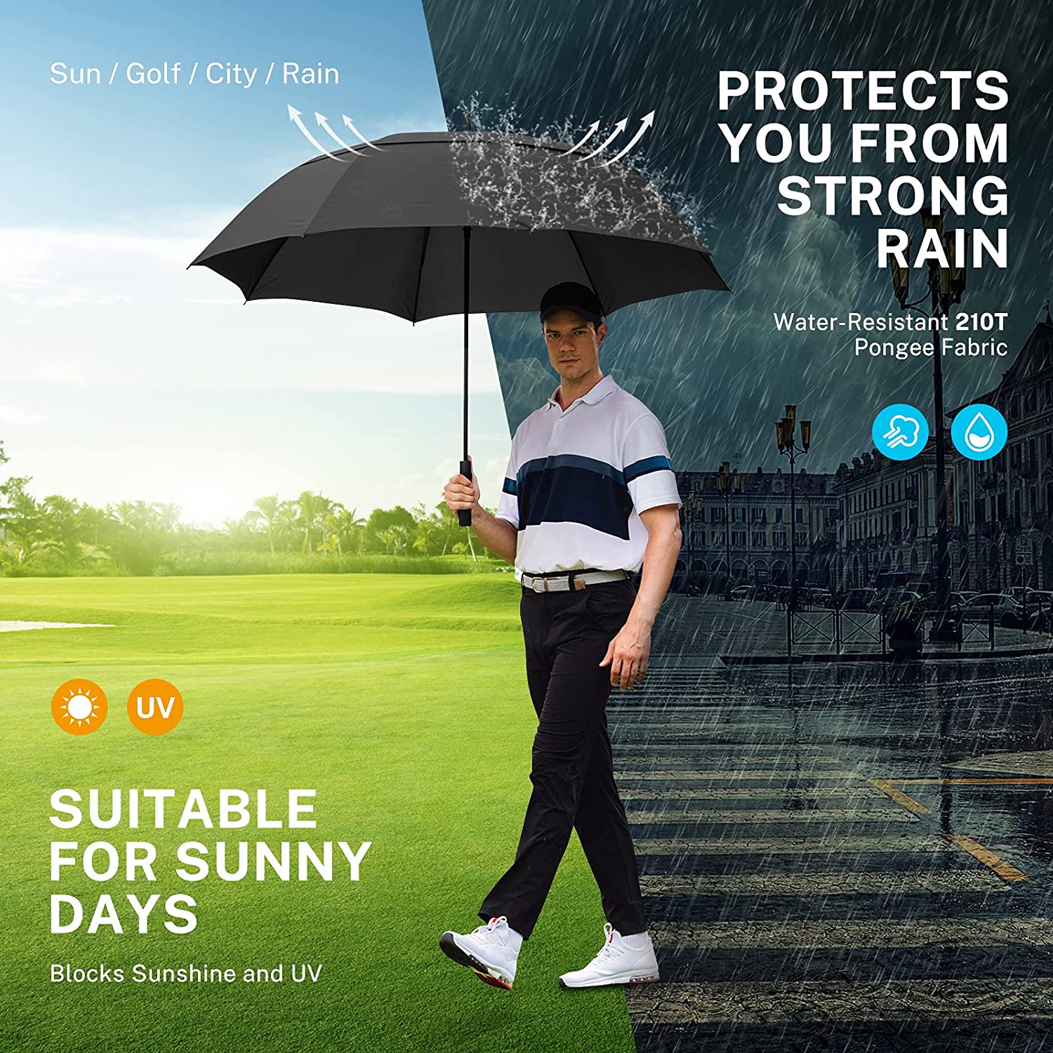 gonex-62-inch-double-canopy-golf-umbrella-extra-large-vented-windproof-umbrella- image 6
