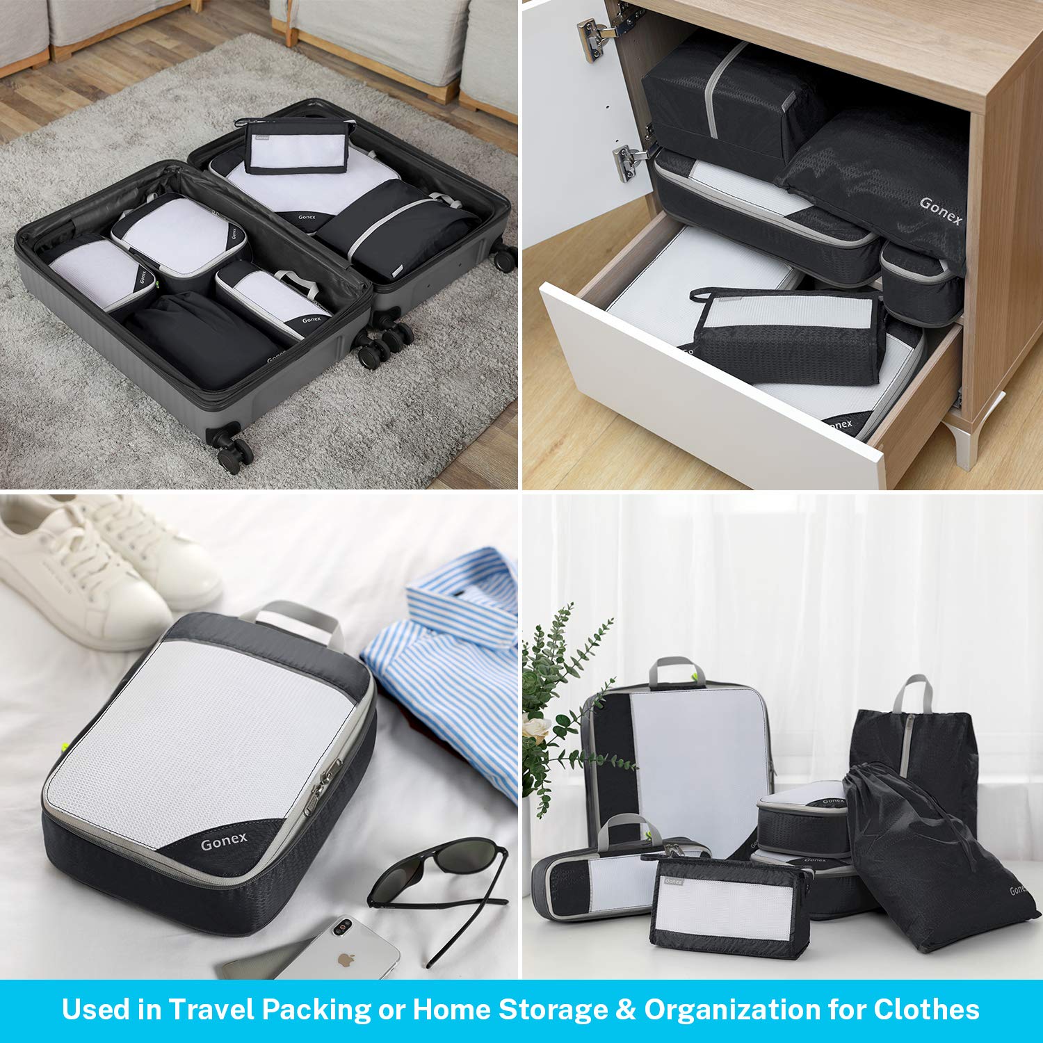 gonex-compressible-packing-cubes-7-pcs-mesh-compression-travel-organizer-set-wit image 6