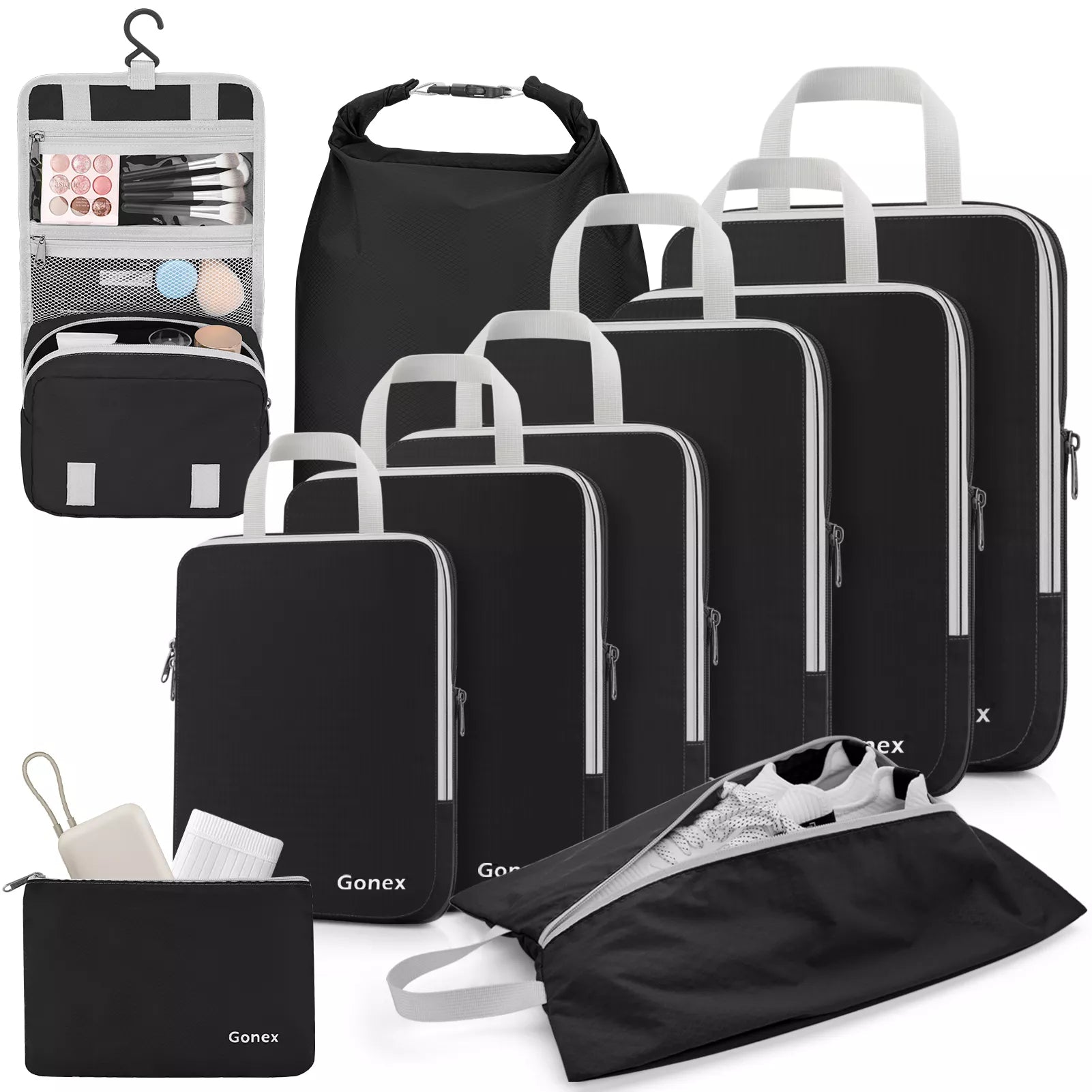 gonex-compression-packing-cube-set-10-pcs-xl-l-m-s-compression-cubes-with-shoe-b image 8