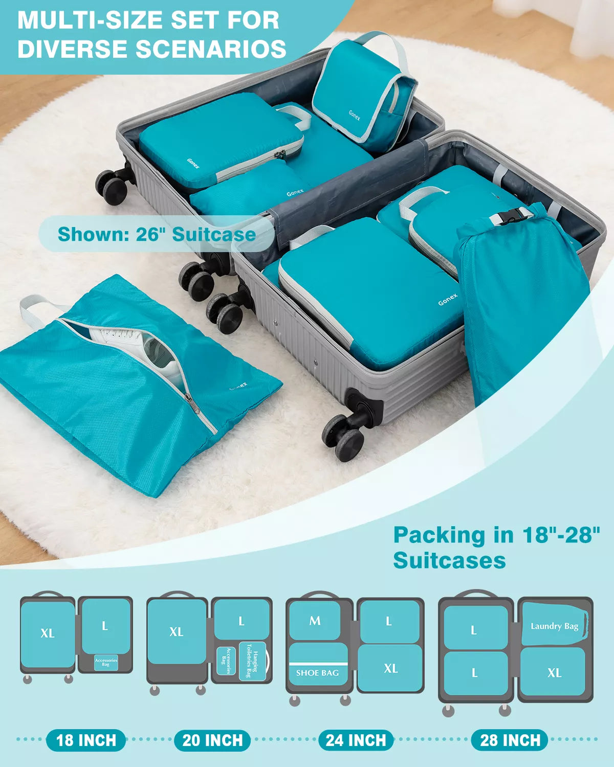 gonex-compression-packing-cube-set-10-pcs-xl-l-m-s-compression-cubes-with-shoe-b image 4