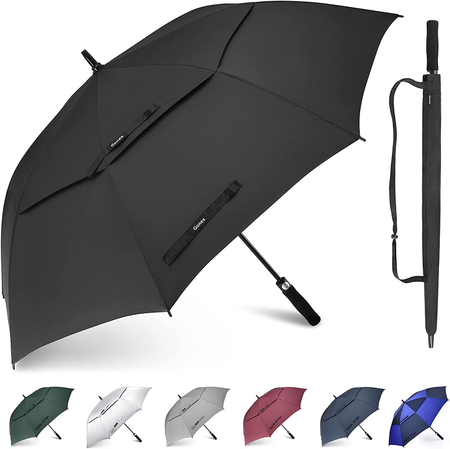 gonex-62-inch-double-canopy-golf-umbrella-extra-large-vented-windproof-umbrella- image 4