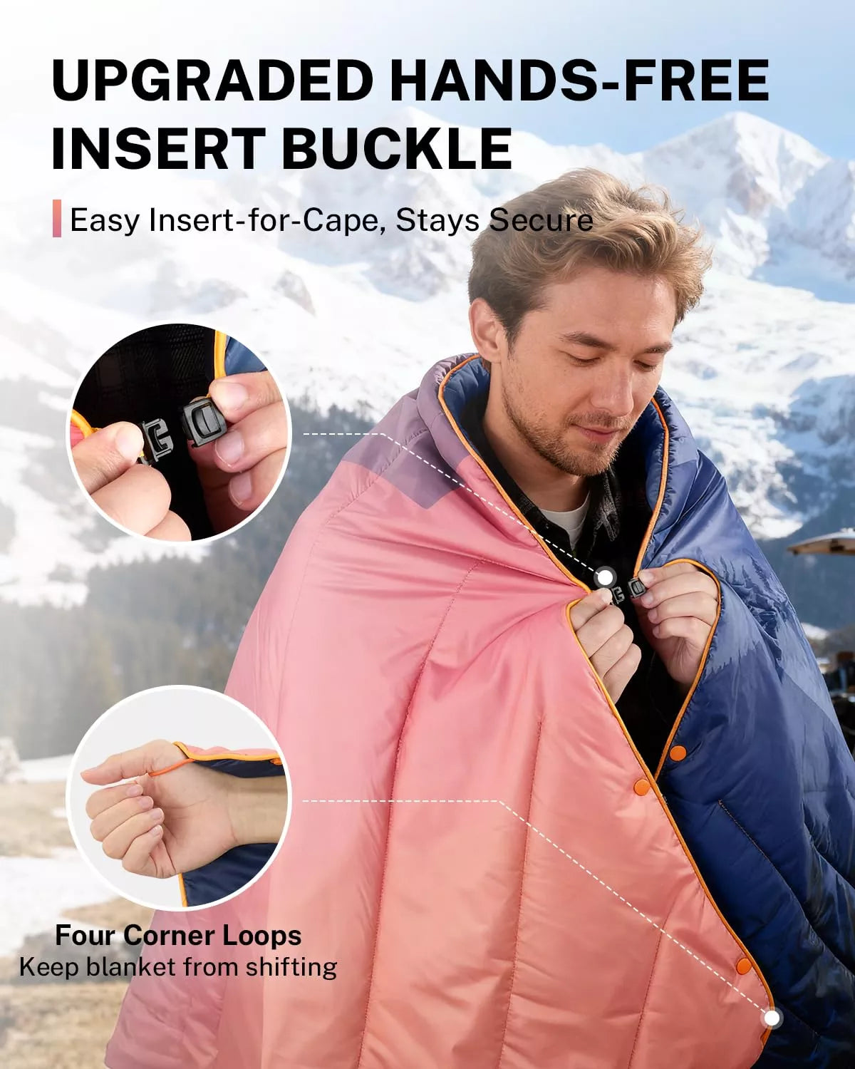 gonex-sunset-puffy-printed-outdoor-camping-blanket-79-x-55-water-repellent-ultra image 2